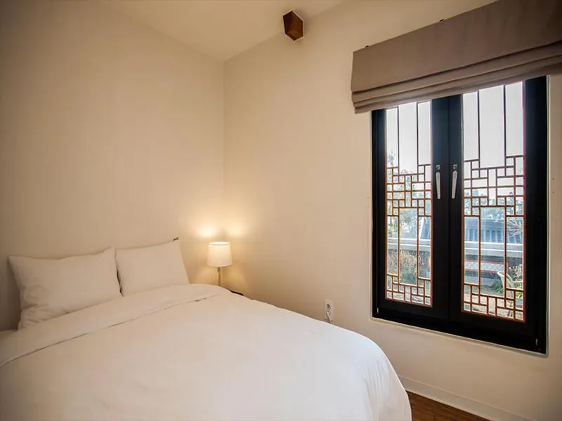 Bed in Hotelarrive Taean Tiann HanokBeachResort