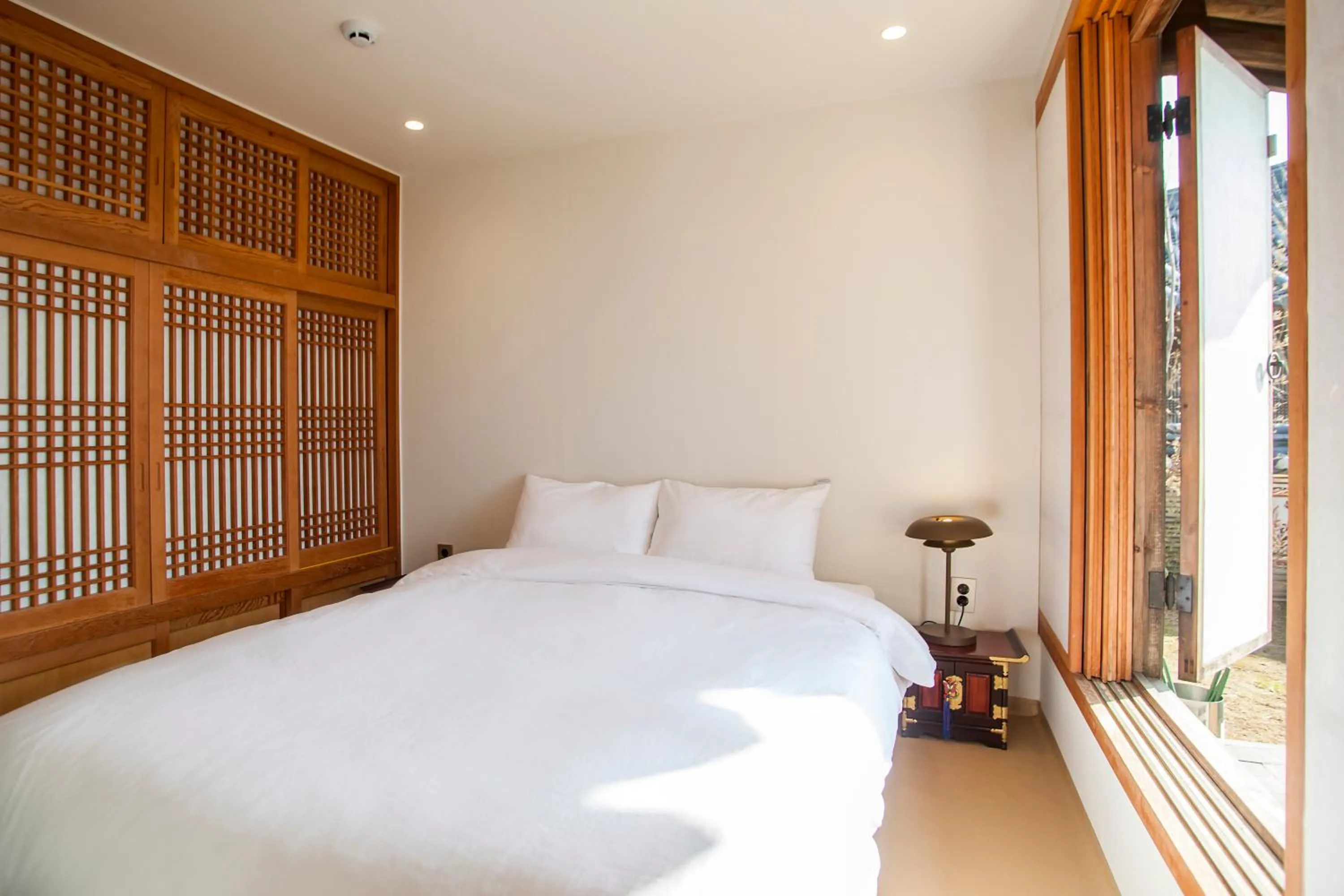 Bed in Hotelarrive Taean Tiann HanokBeachResort