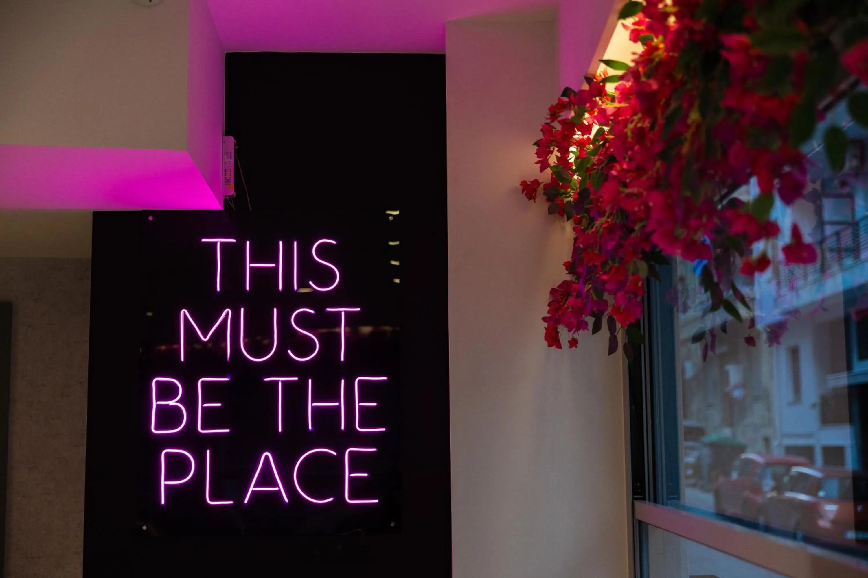 Text overlay in The Q Hotel