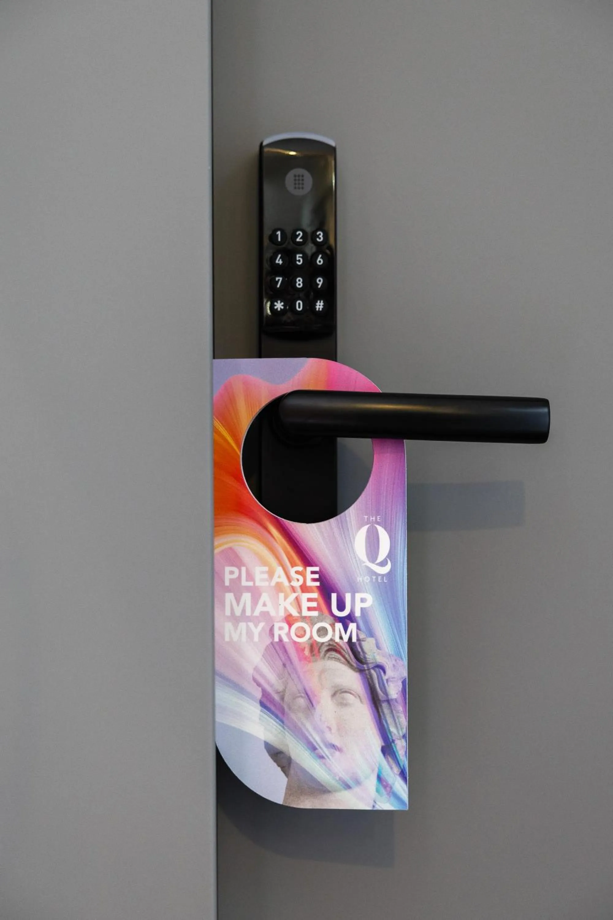 Text overlay in The Q Hotel