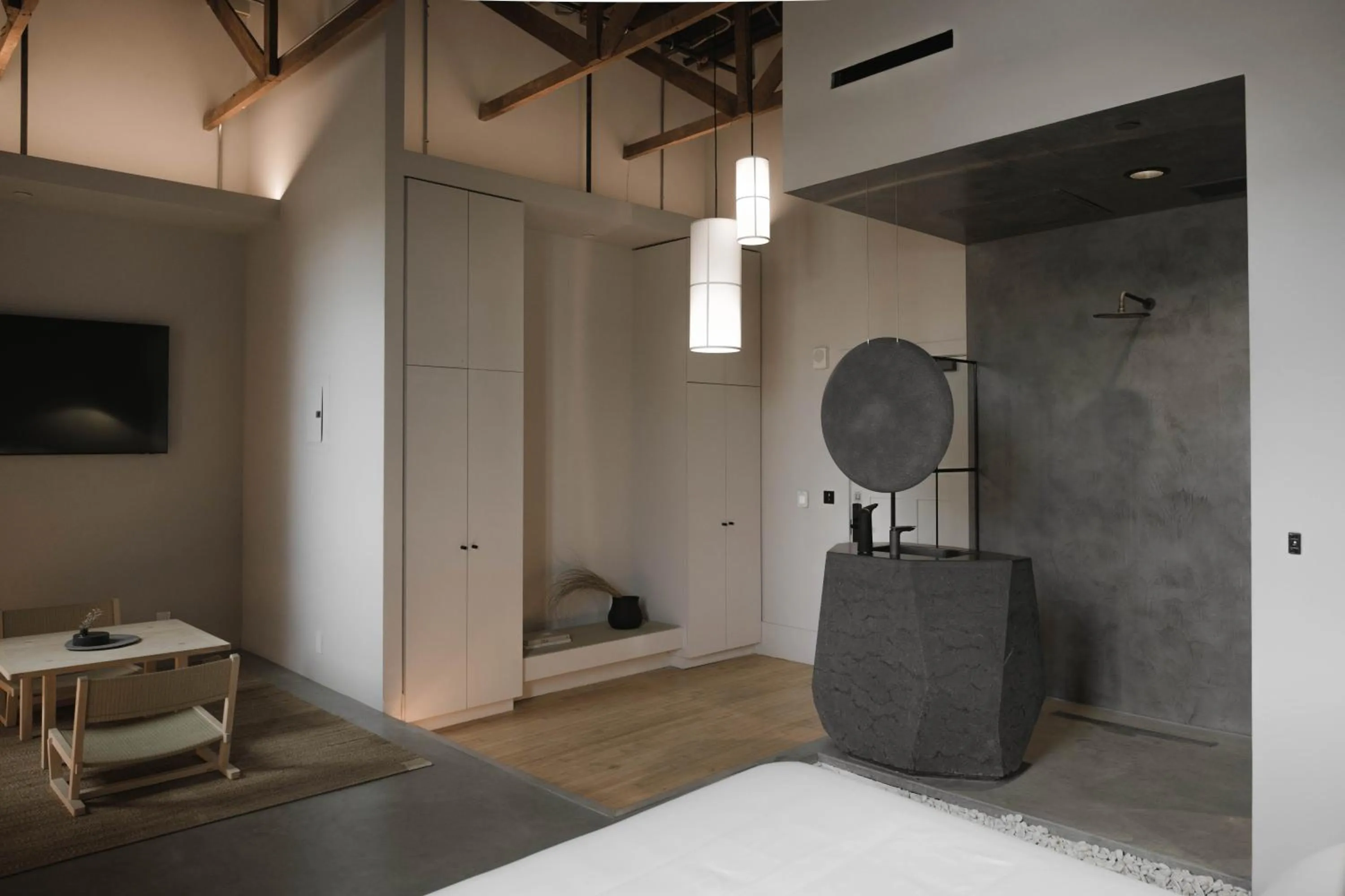 Living room in kodō hotel - Heart of LA Arts District