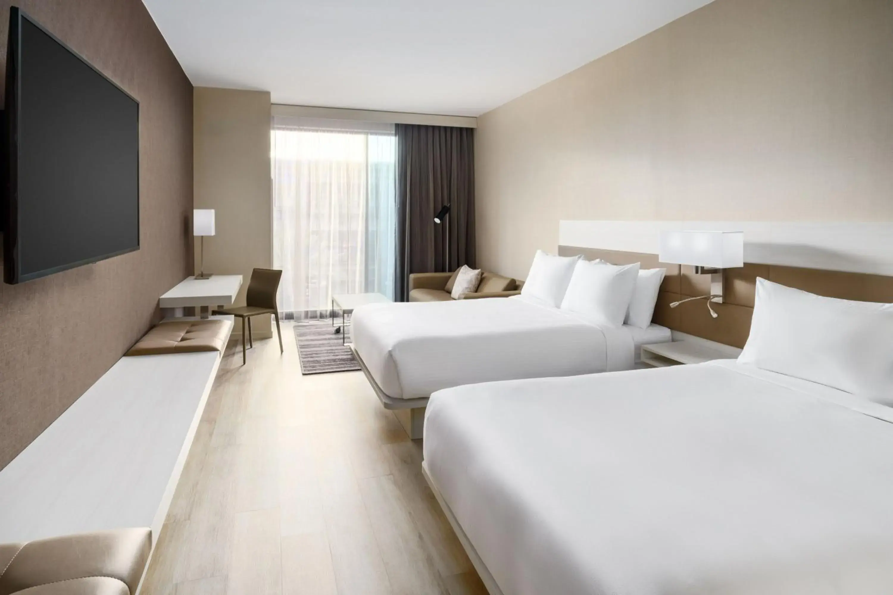 Queen Room with Two Queen Beds and Sofa Bed - City View - High Floor in AC Hotel by Marriott Jacksonville St Johns Town Center Queen Room with Two Queen Beds and Sofa Bed - City View - High Floor in AC Hotel by Marriott Jacksonville St Johns Town Center