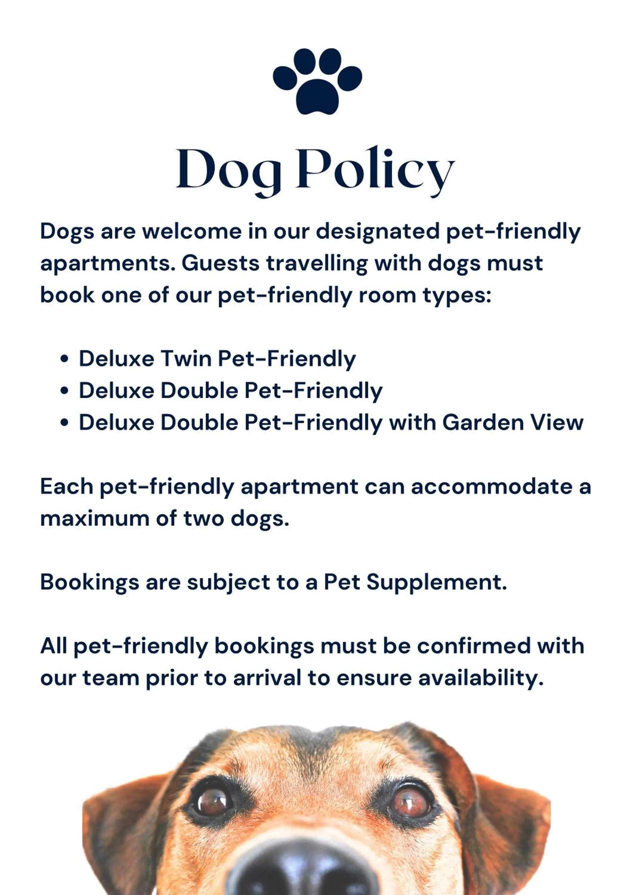 Pets in Lonsdale House Boutique Apartments