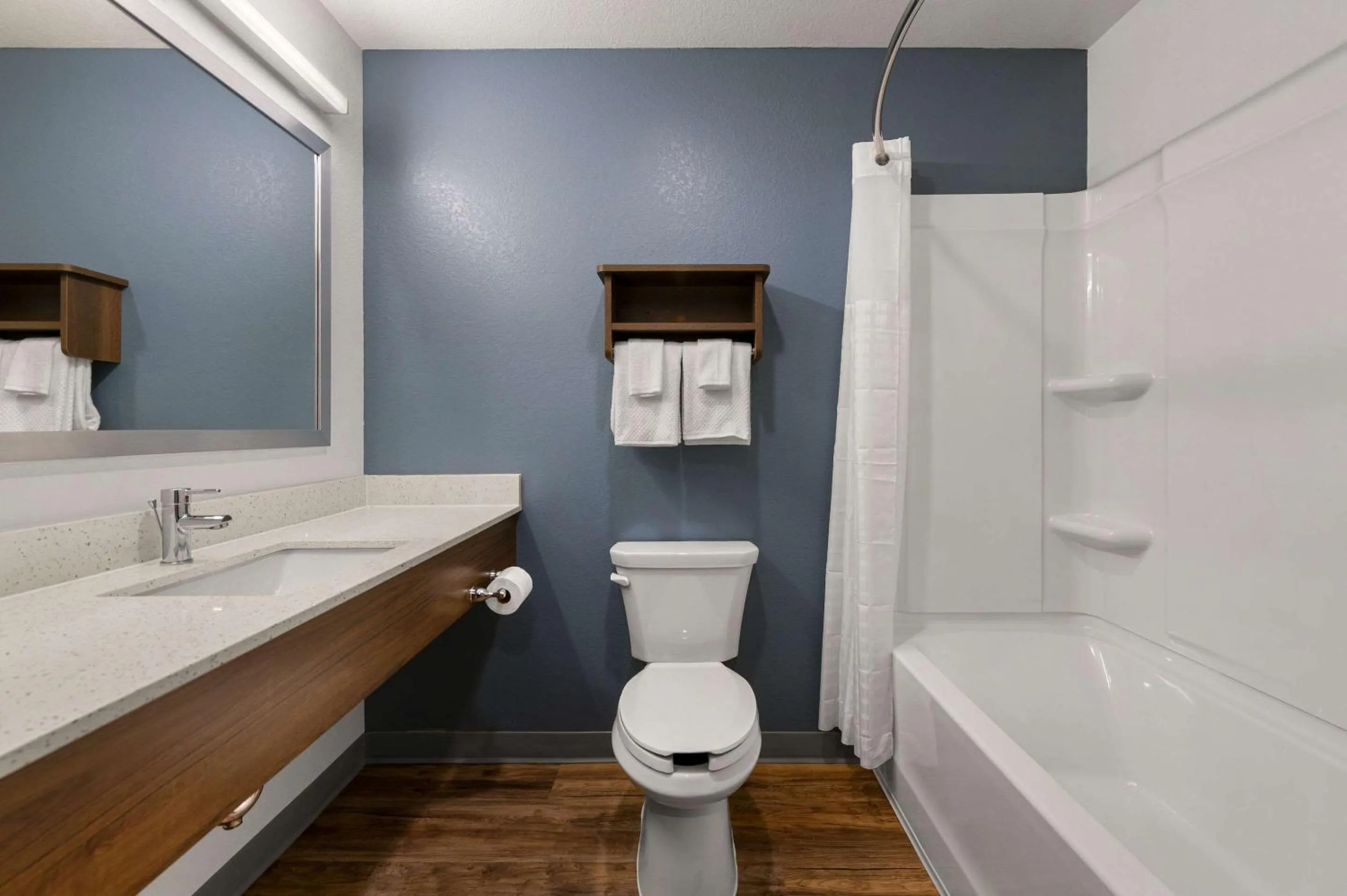 Bathroom in WoodSpring Suites Yorktown Newport News