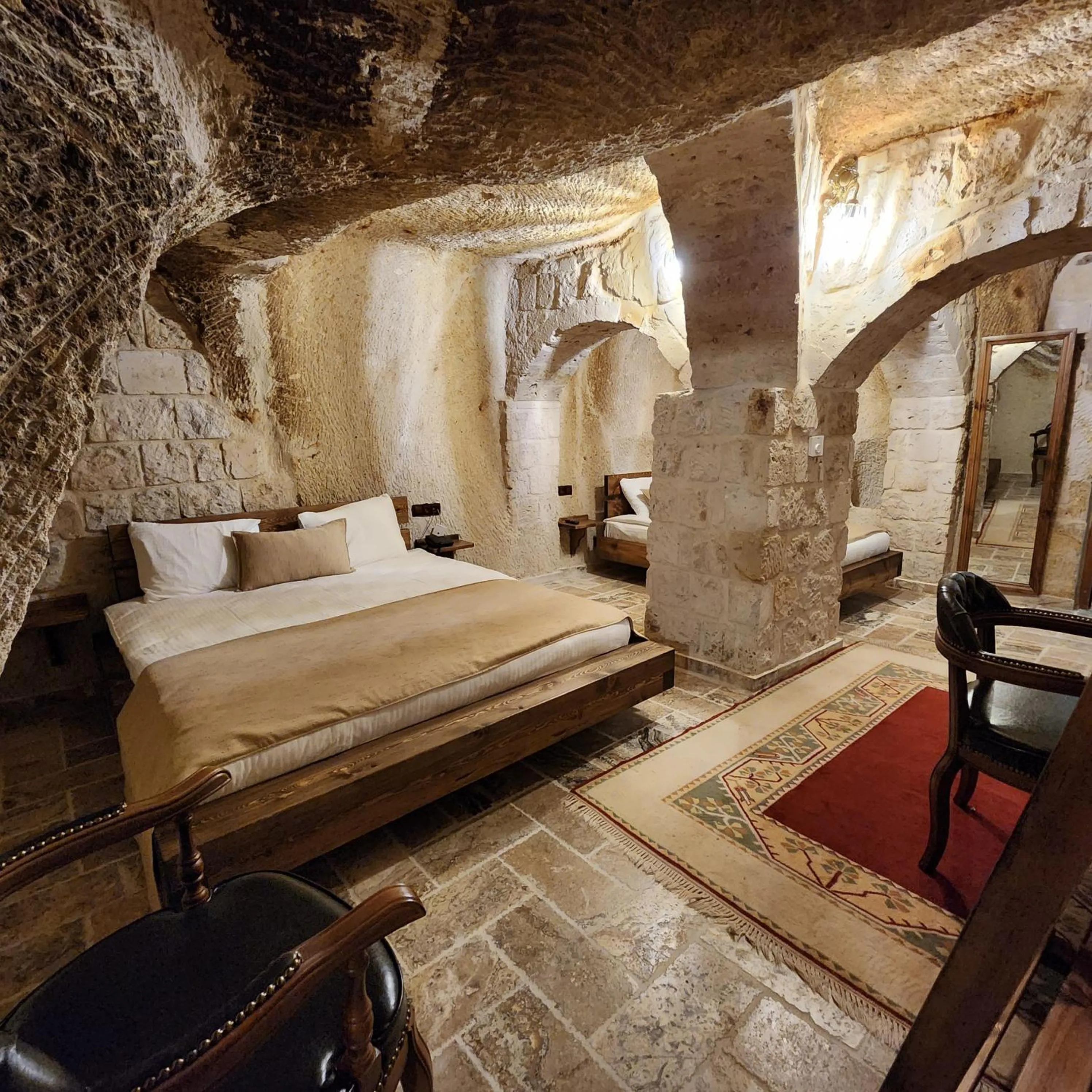 Bed in Noah's Ark Cave Hotel