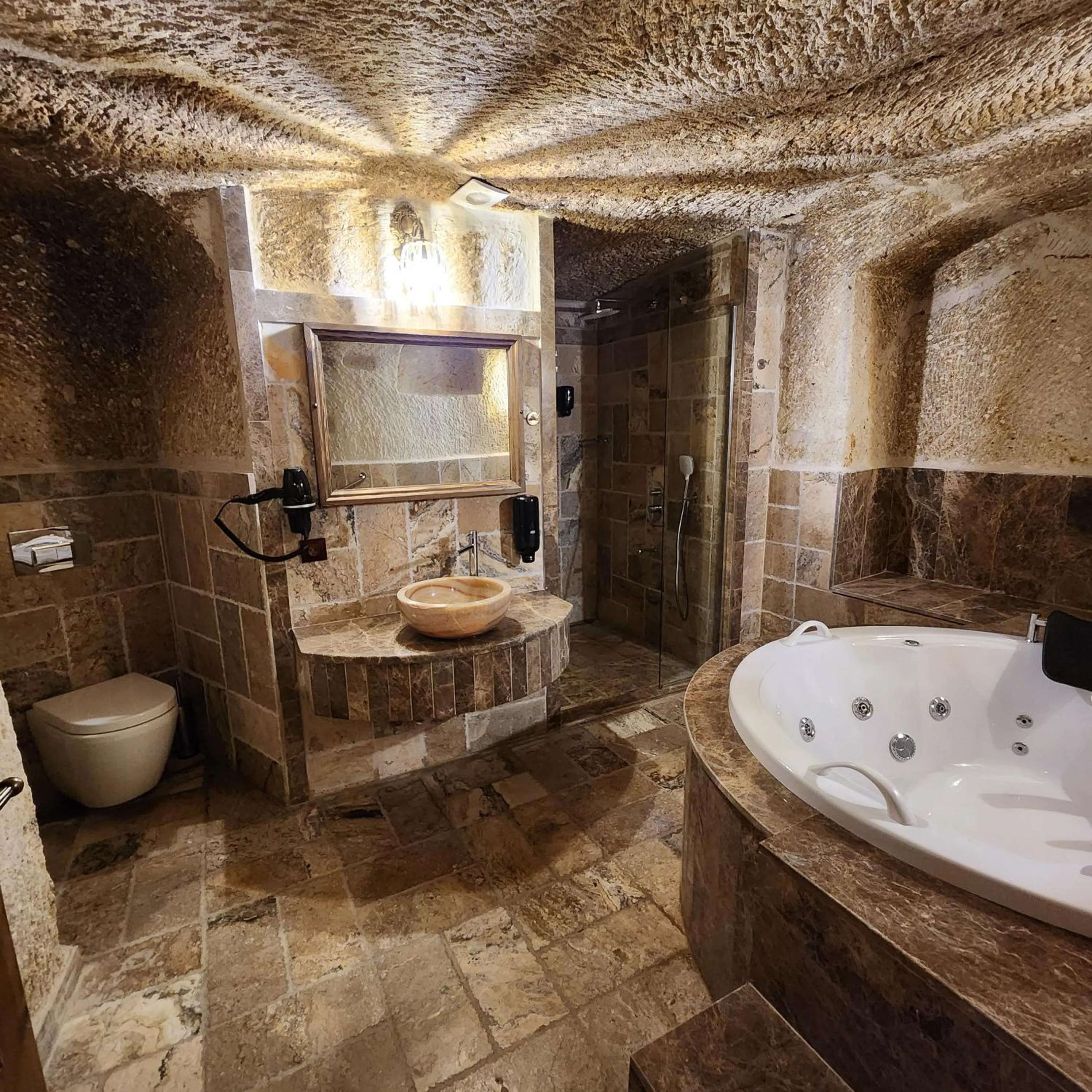 Shower in Noah's Ark Cave Hotel