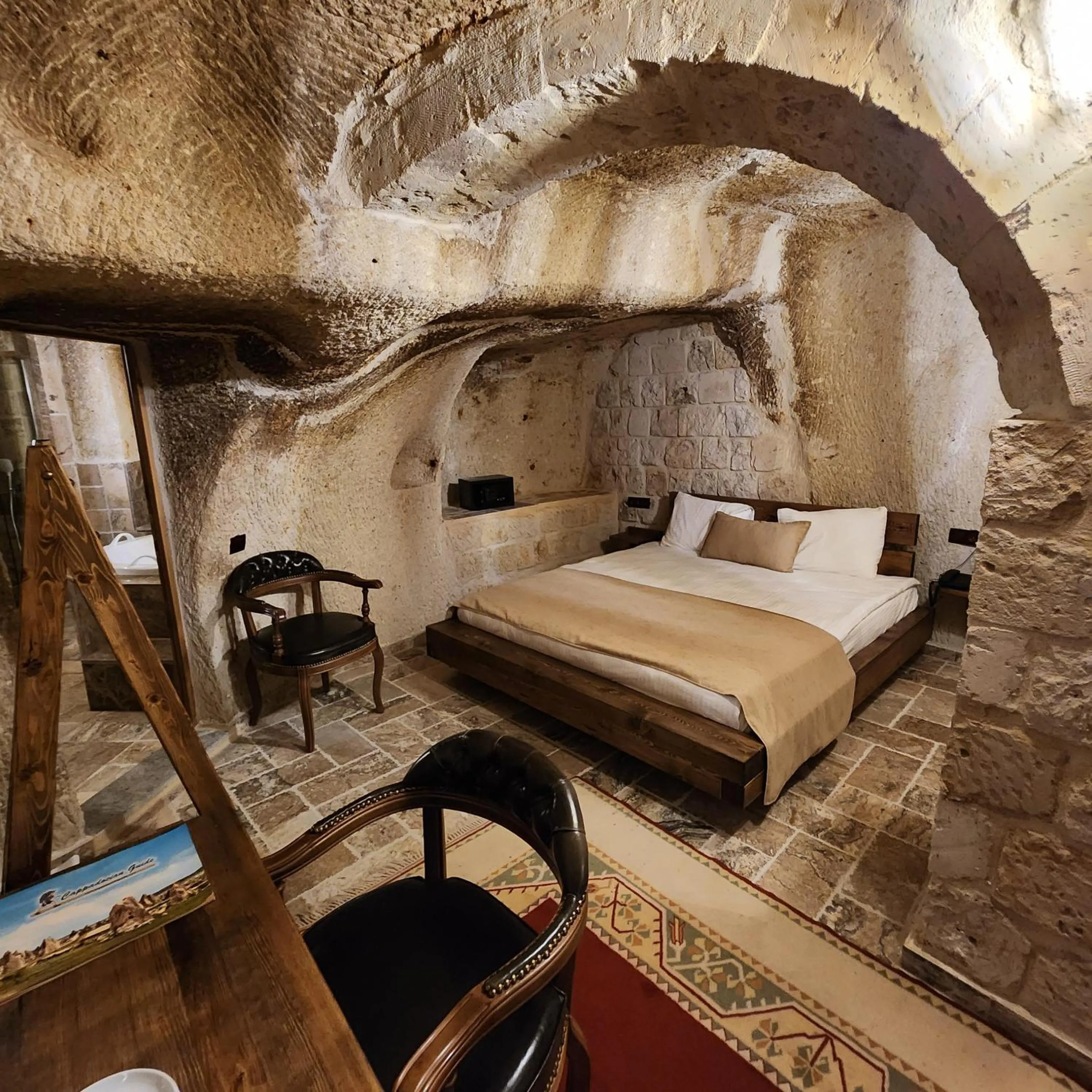 Bed in Noah's Ark Cave Hotel