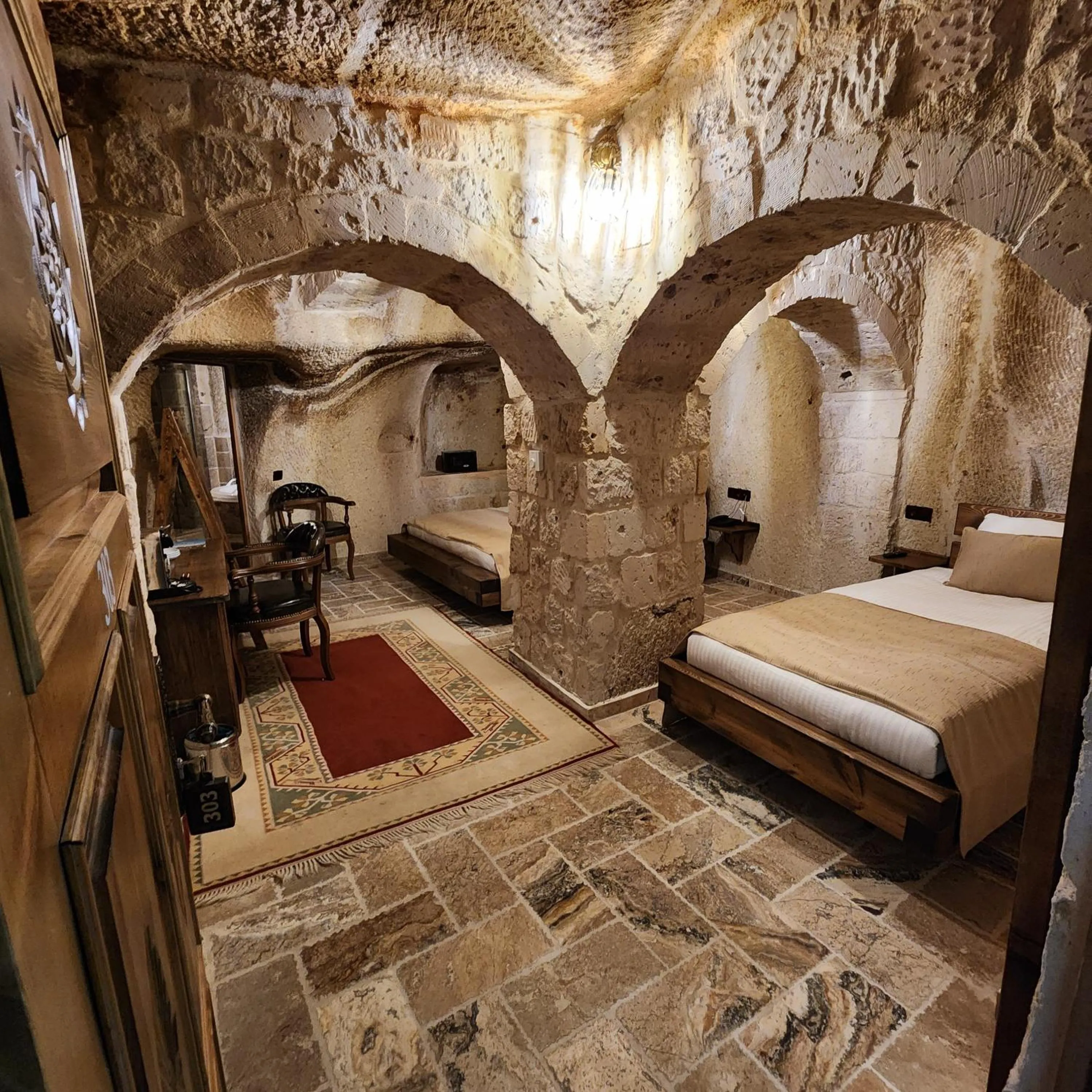 Bed in Noah's Ark Cave Hotel