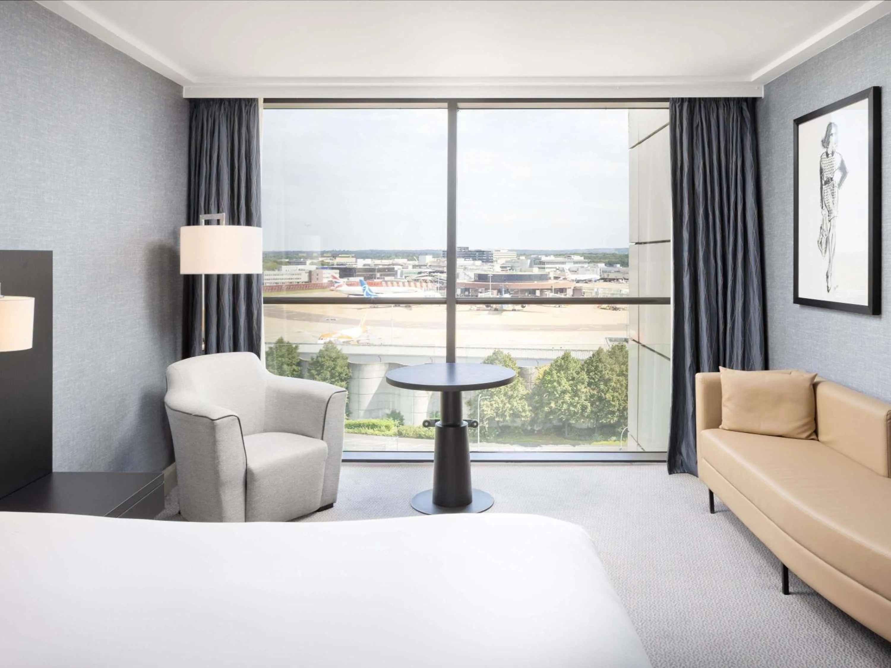 Bedroom, Bed in Sofitel London Gatwick