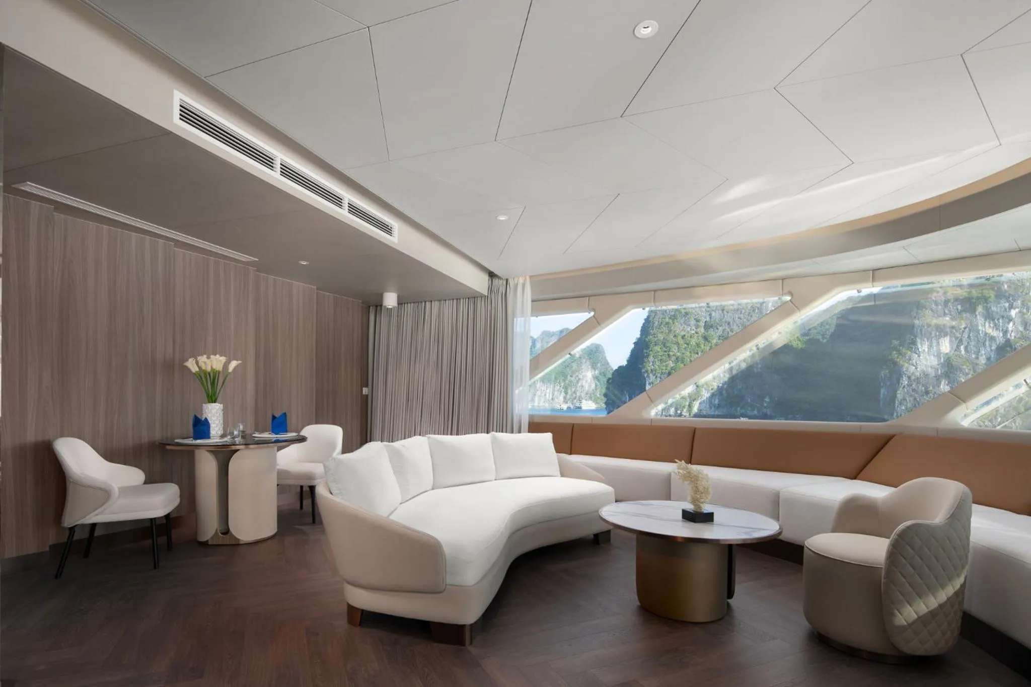 Living room in Grand Pioneers Halong Bay Cruise 1