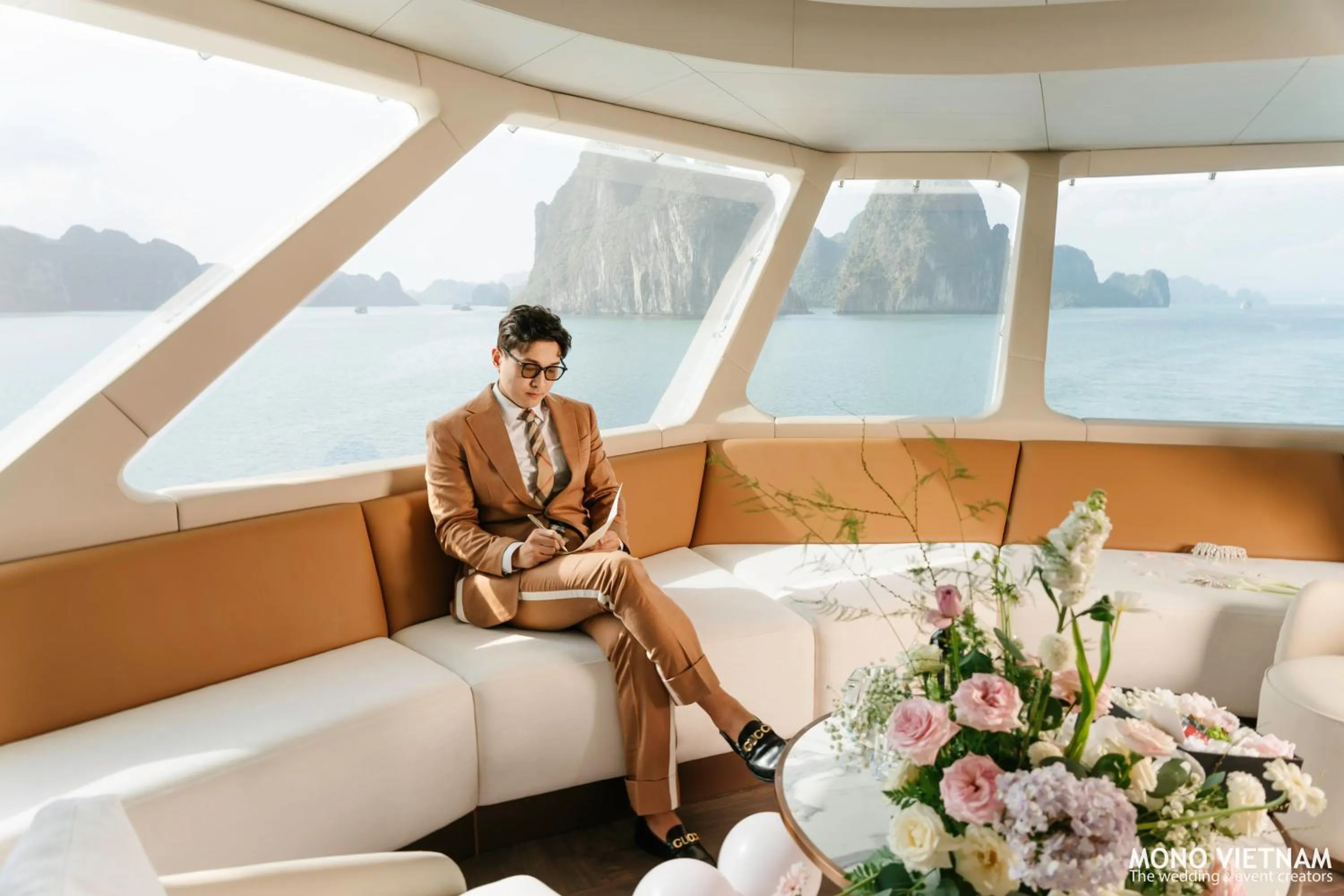 Living room in Grand Pioneers Halong Bay Cruise 1