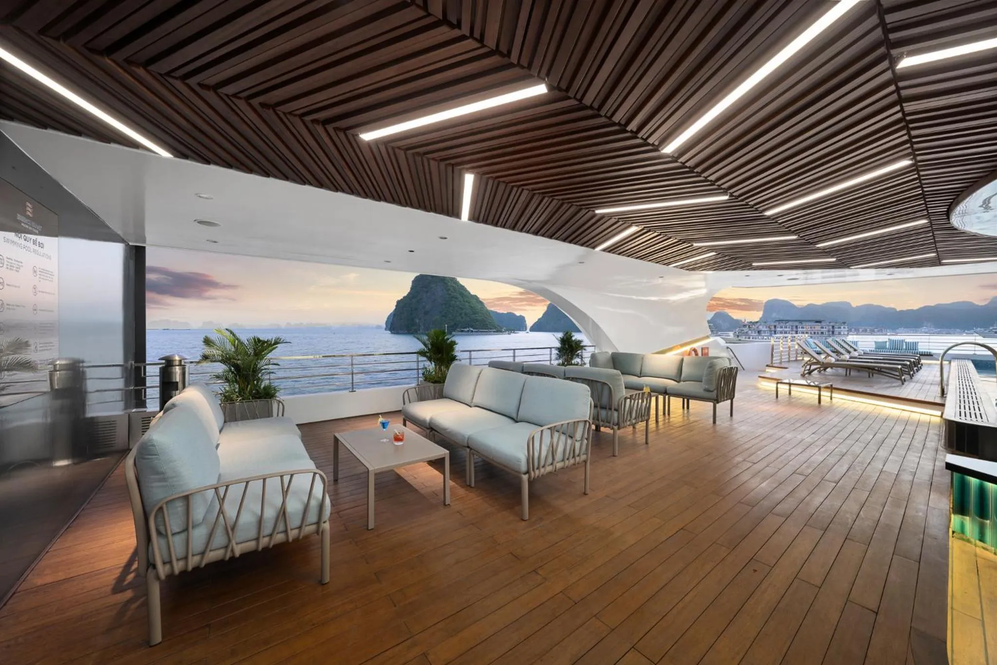 Sunset in Grand Pioneers Halong Bay Cruise 1