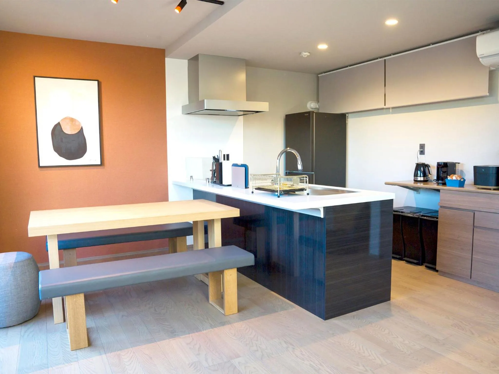 Dining area in Rakuten STAY Fuji Kawaguchiko Station