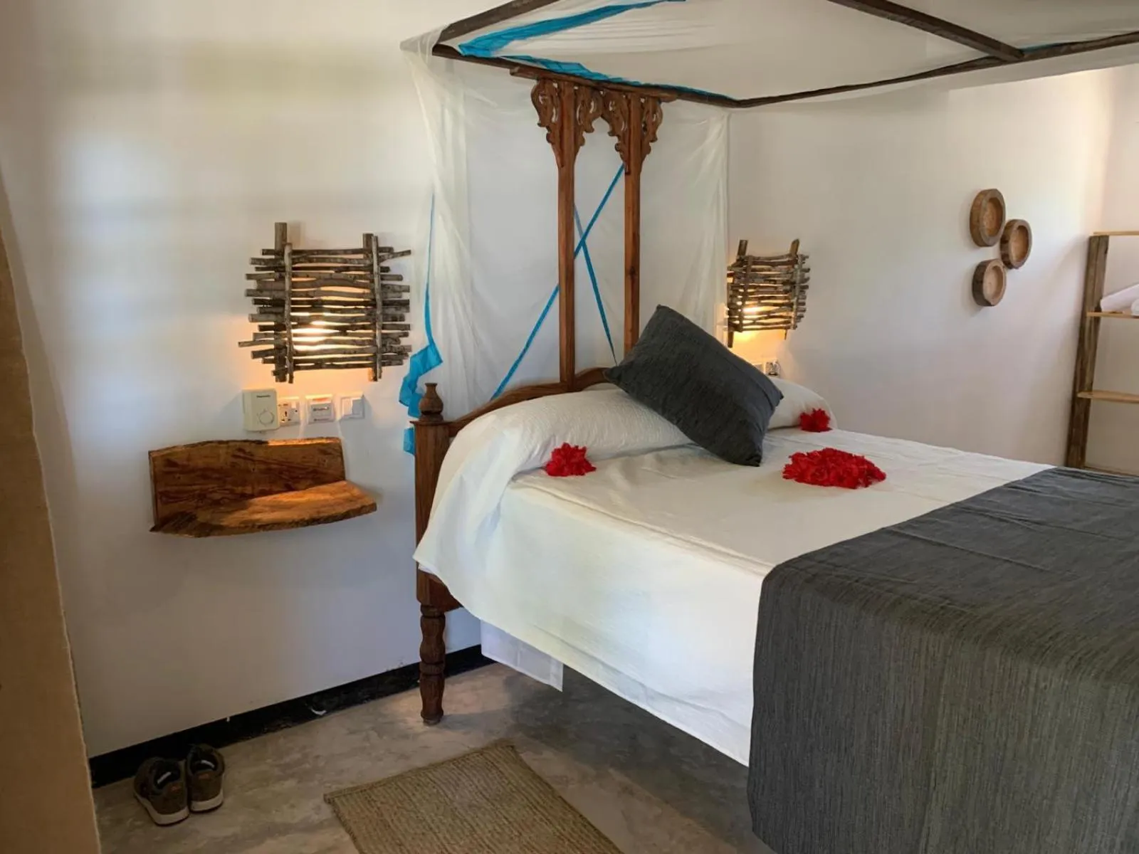 Bedroom, Bed in Nest Style Beach Hotel Zanzibar