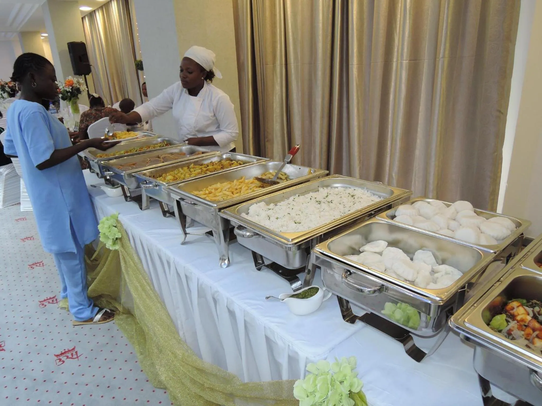 Buffet breakfast in Benin Royal Hotel