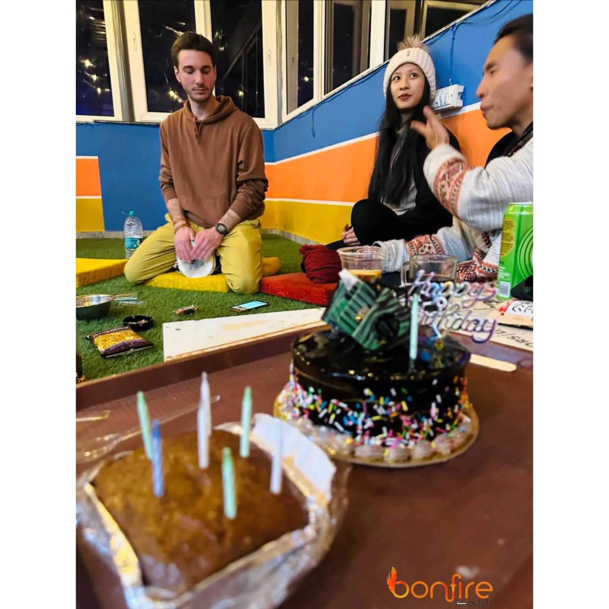 People in Bonfire Hostels Rishikesh