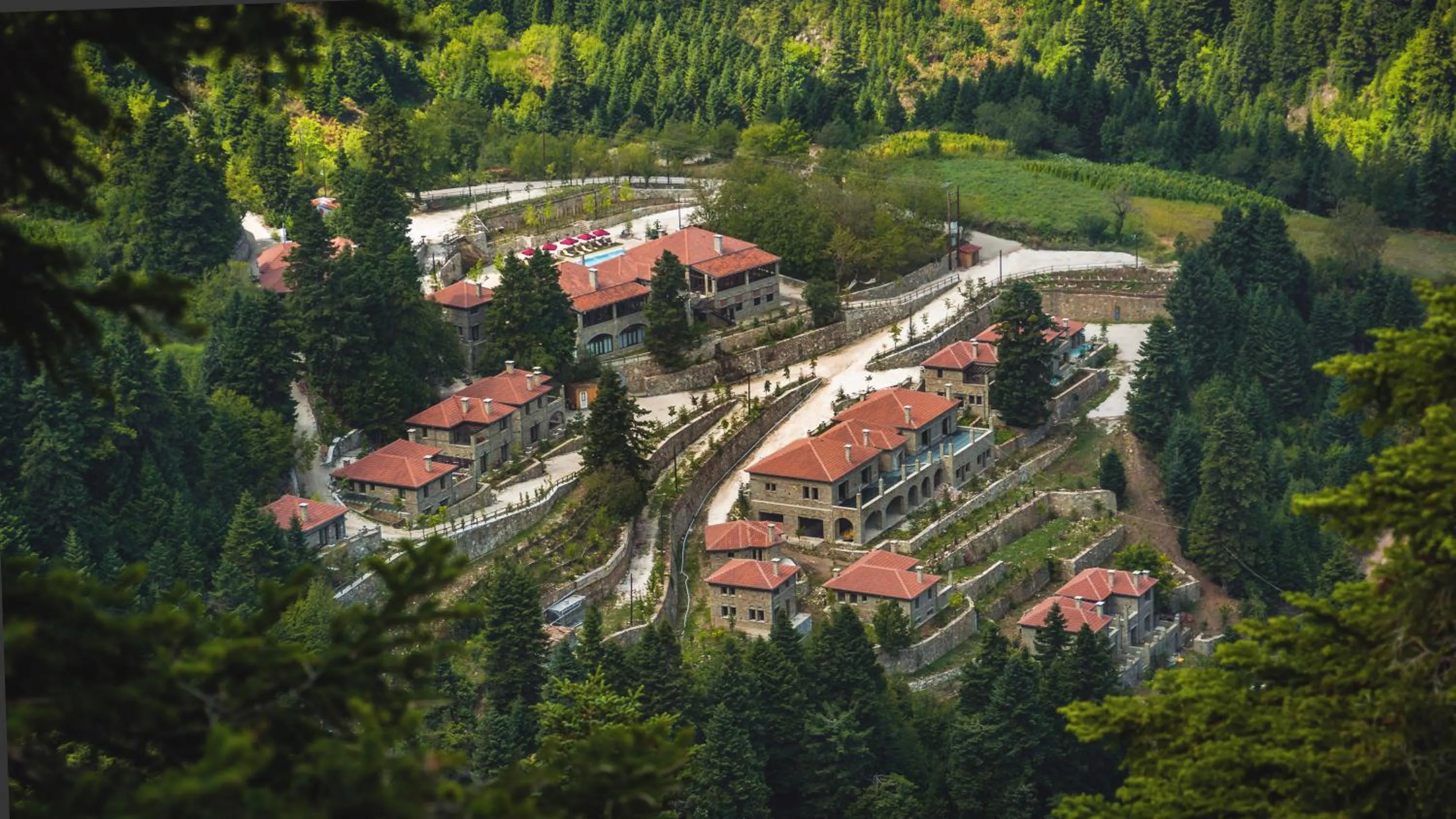 Bird's eye view in Montanema Handmade Village