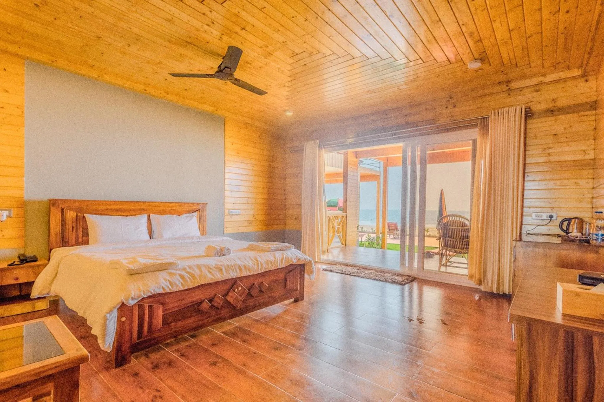 Bed in The O2H Agonda Beach Resort