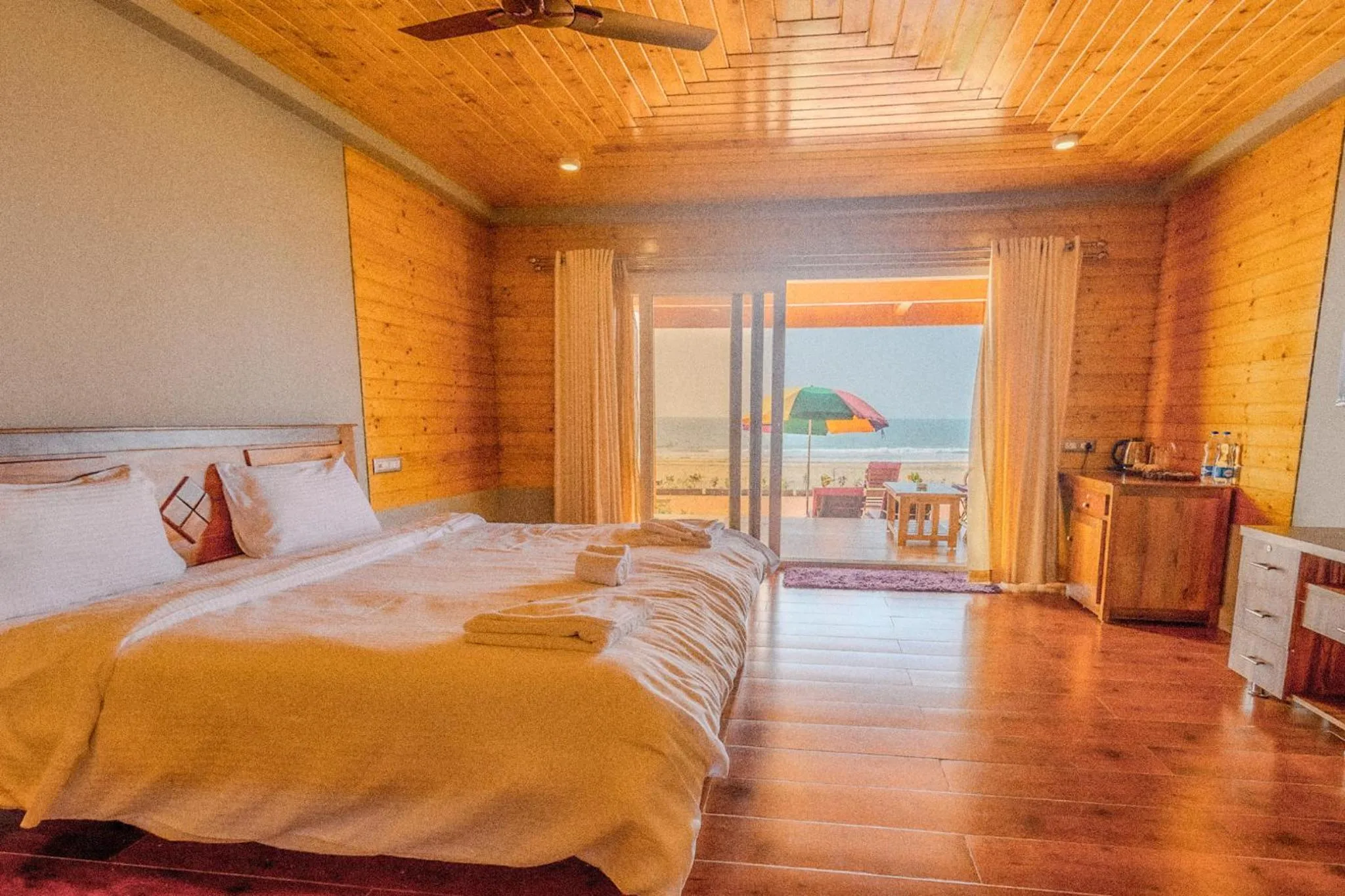 Bed in The O2H Agonda Beach Resort
