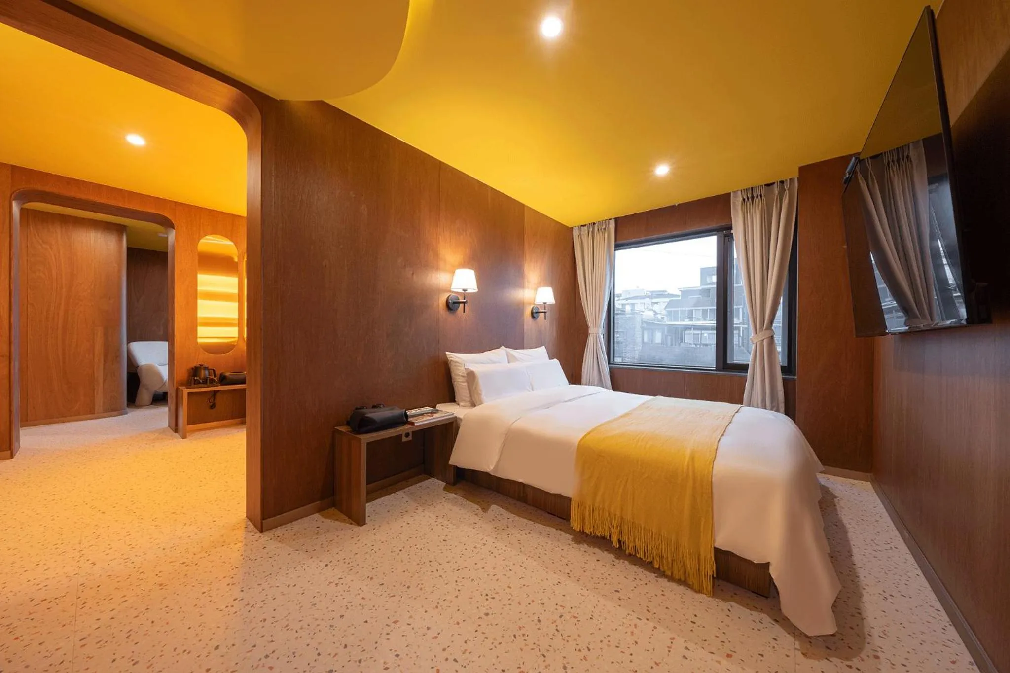 Bed in Nouvelle Hotel Seoul Itaewon by Aank