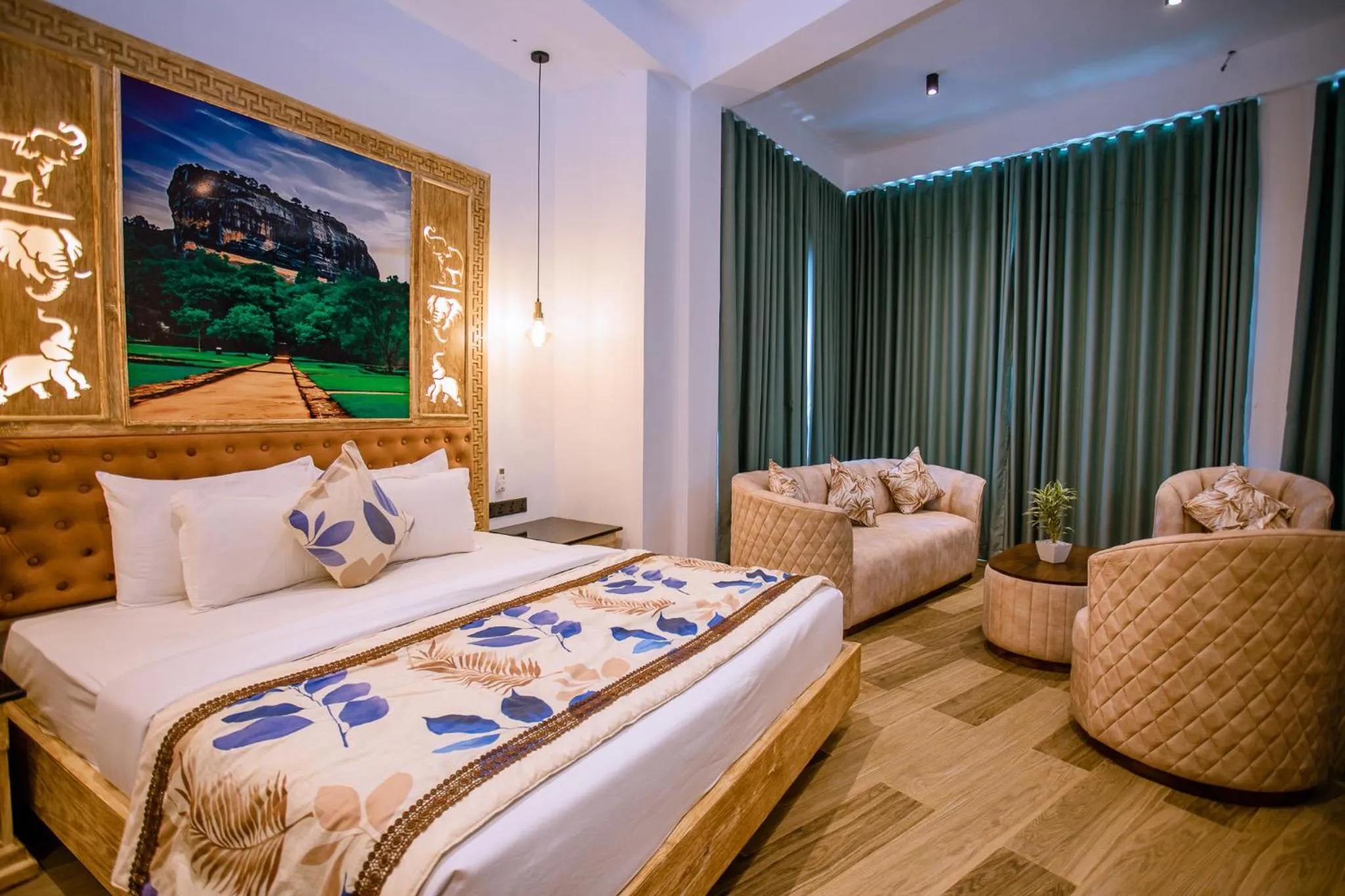 Bed in Emerald Bay Resort Mirissa