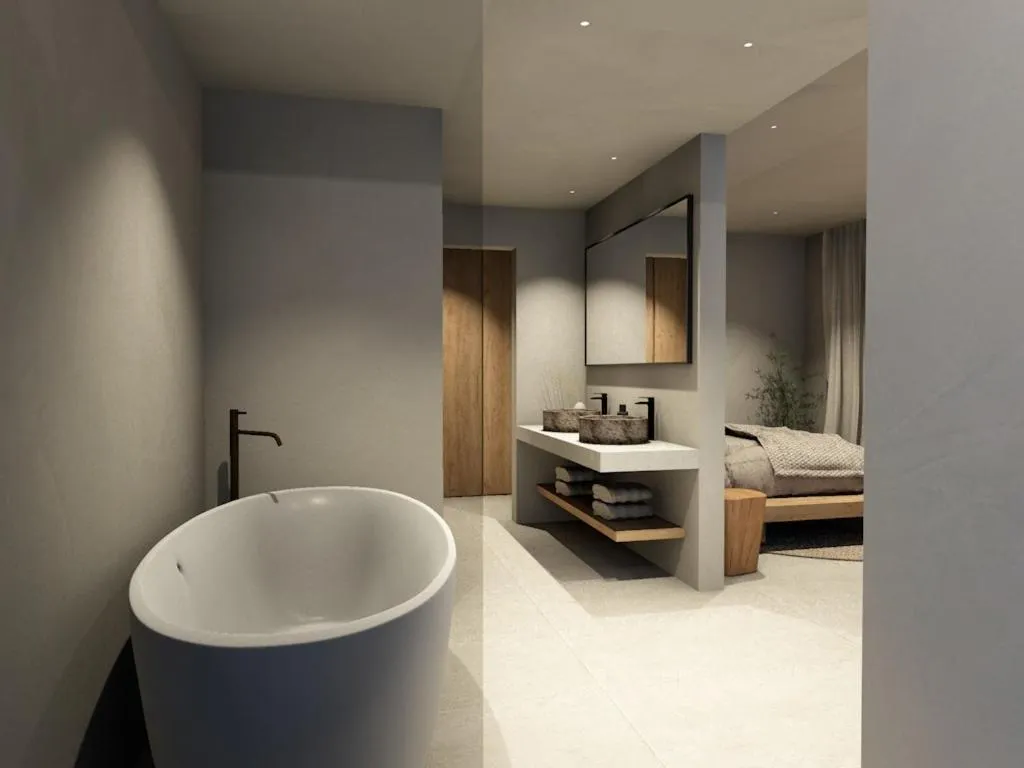 Bathroom, Bed in Indigo Suites Collection Adults Only