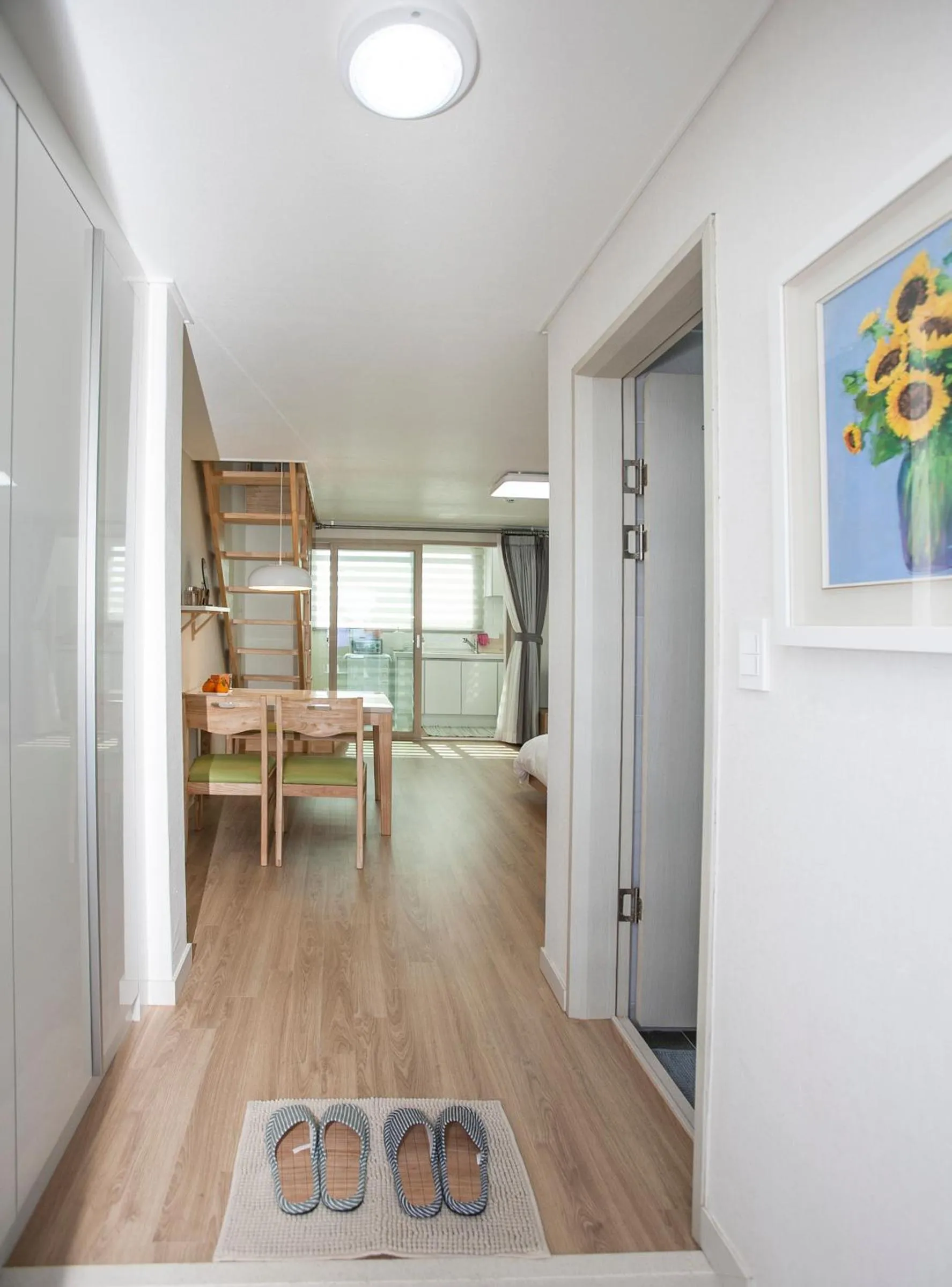 Bed in Jeju Aria Pension