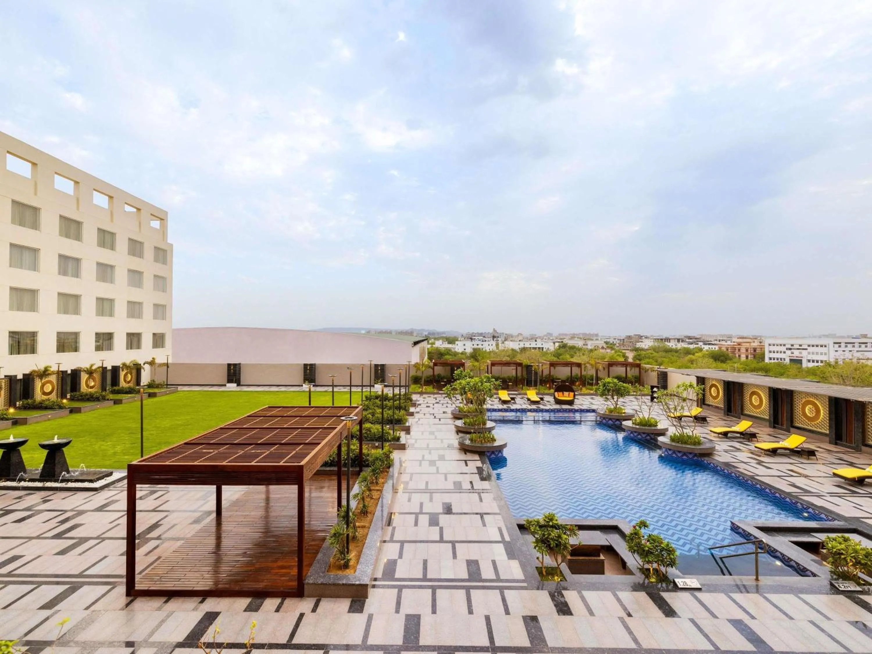 Pool view in Novotel Jaipur Convention Centre