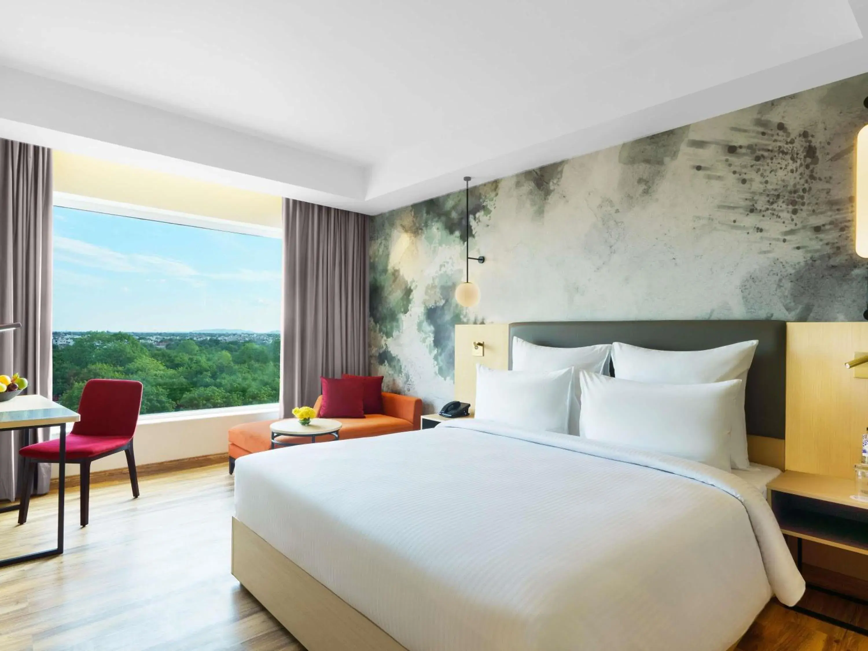 Executive Room with One Double Bed - Non Smoking/City Side: :Unlimited premium brands (6 to 8 PM) daily *, 1+1 on drinks (11 AM-7 PM),15% off on F&B, 15% off on Spa, Free Gaming Zone access, Complimentary coffee&Tea (6AM-8 PM), Early Checkin by 2hrs(SAV) in Novotel Jaipur Convention Centre Executive Room with One Double Bed - Non Smoking/City Side: :Unlimited premium brands (6 to 8 PM) daily *, 1+1 on drinks (11 AM-7 PM),15% off on F&B, 15% off on Spa, Free Gaming Zone access, Complimentary coffee&Tea (6AM-8 PM), Early Checkin by 2hrs(SAV) in Novotel Jaipur Convention Centre