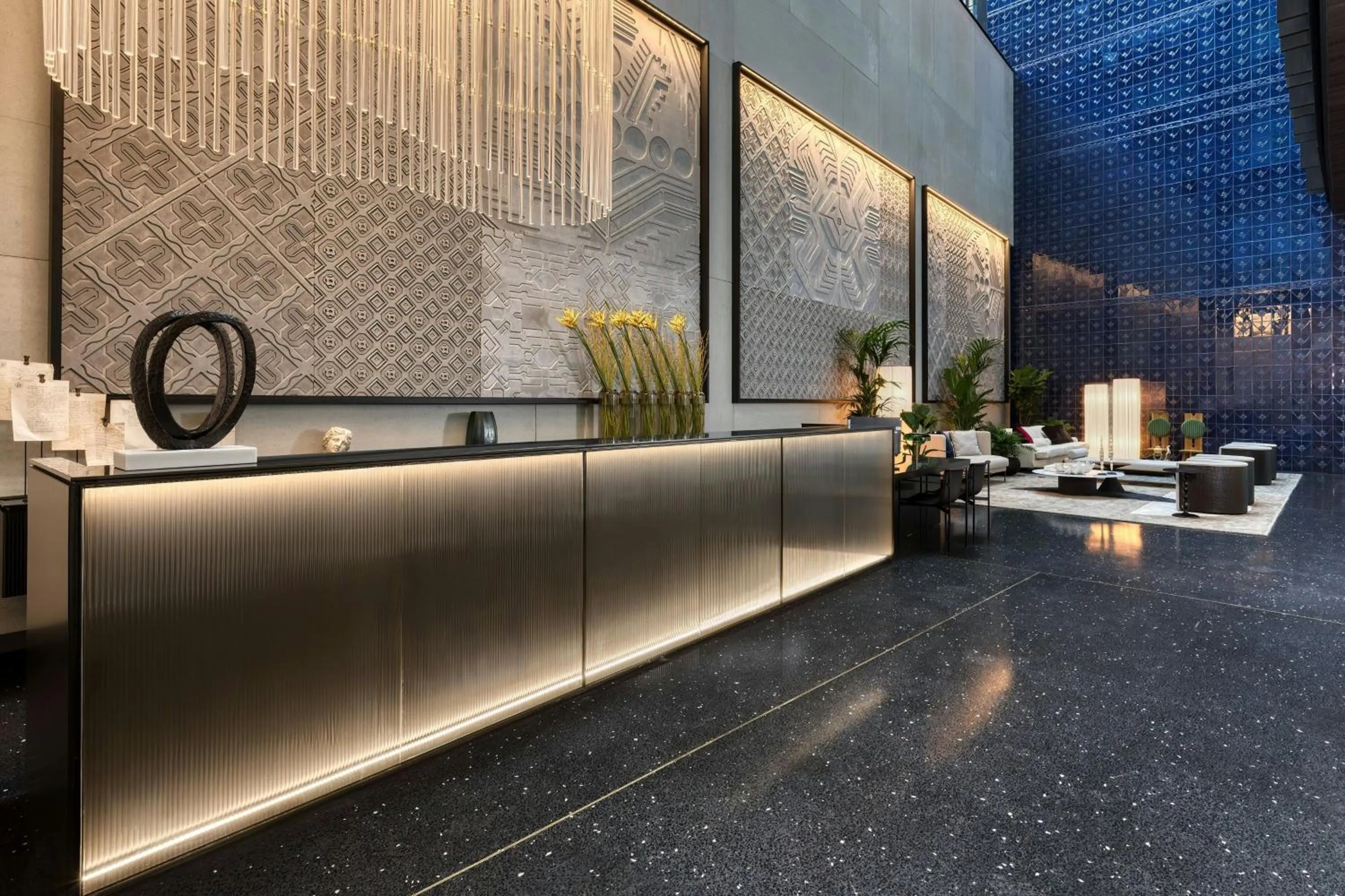 Lobby or reception in Dorothea Hotel, Budapest, Autograph Collection