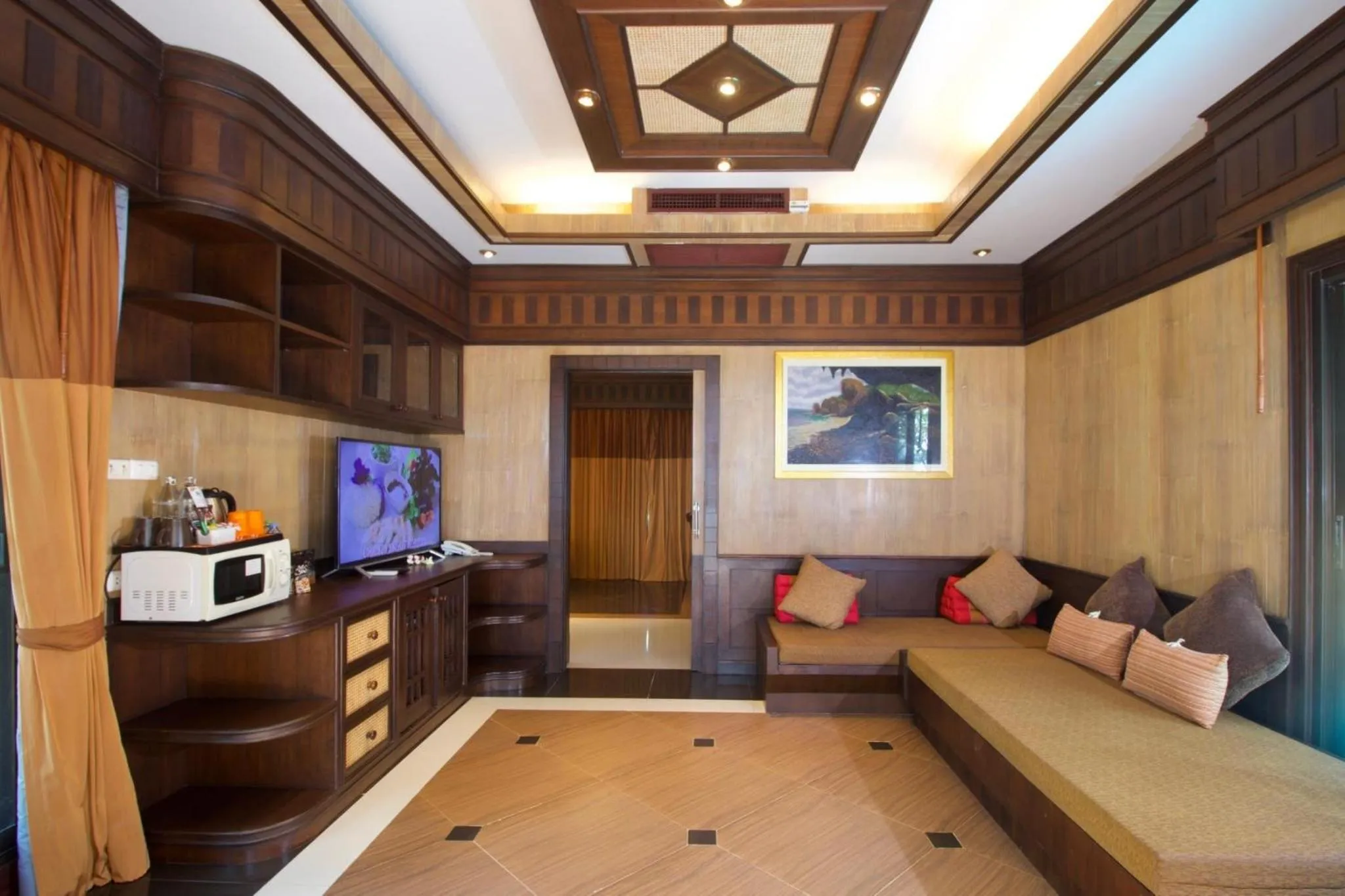 Living room, Bed in Hotel and Beach Bungalow at Lanta Resort