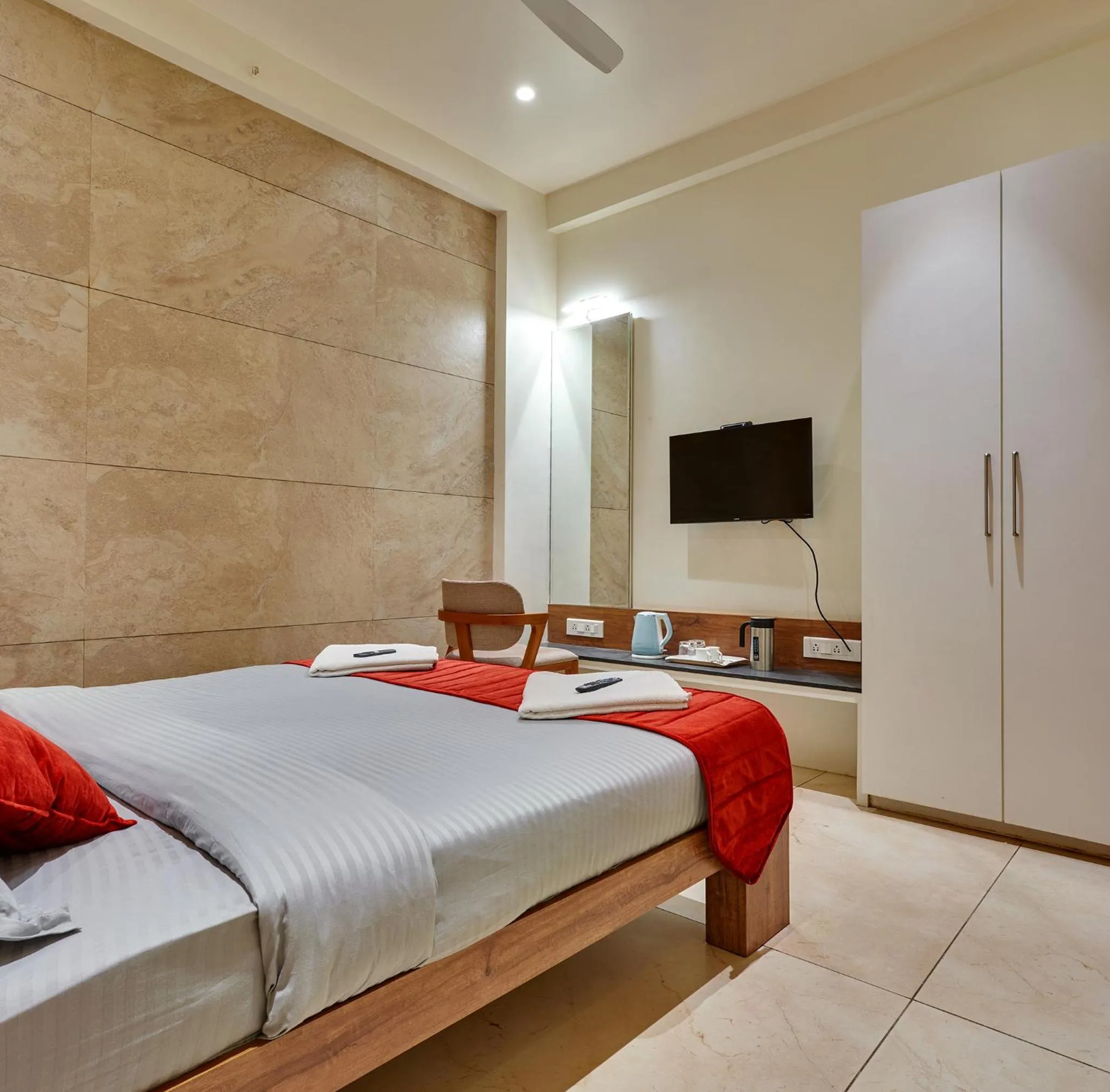 Bedroom, Bed in Hotel Swamini Kolhapur