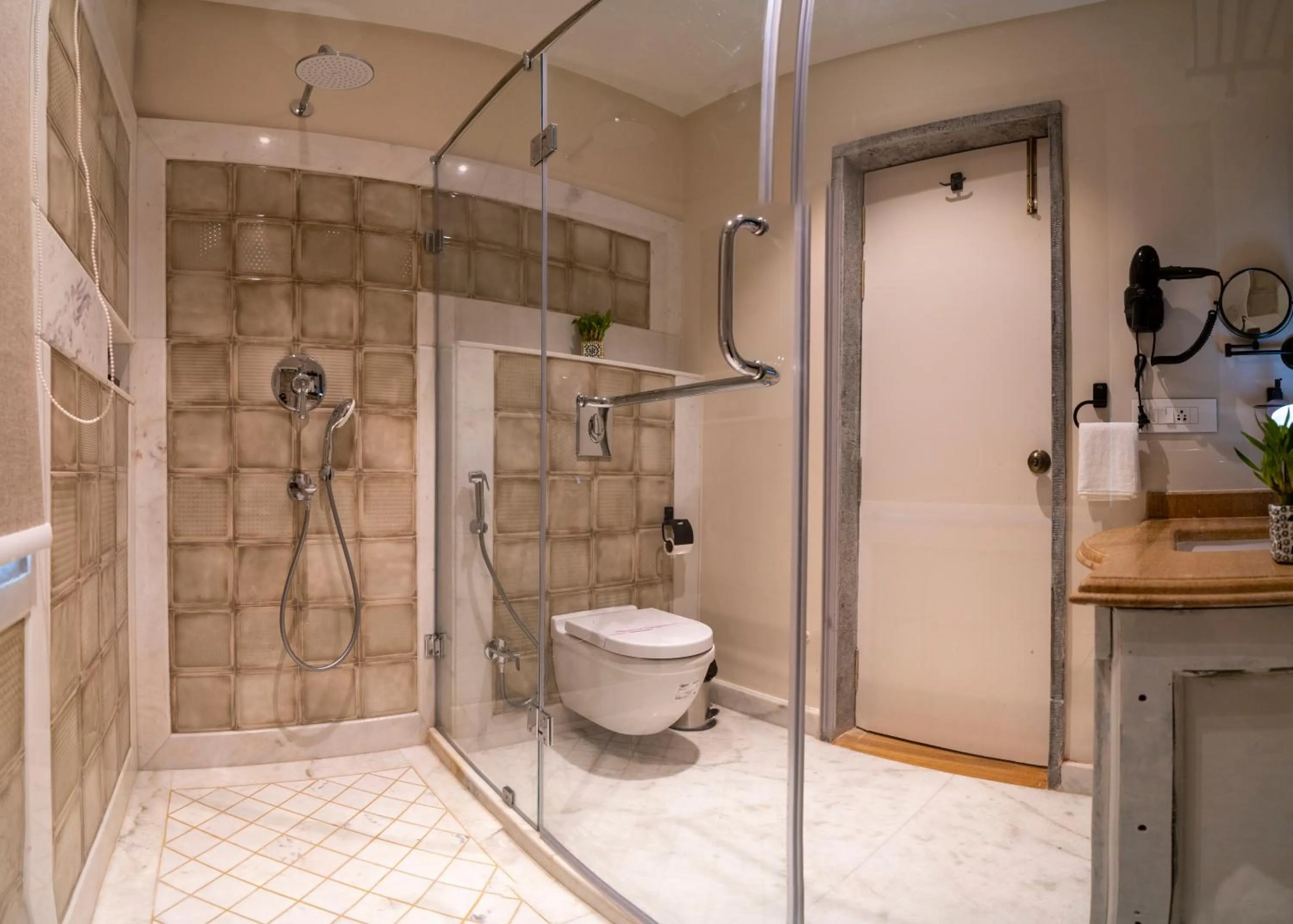 Shower in Khamma Ghani A Boutique Hotel