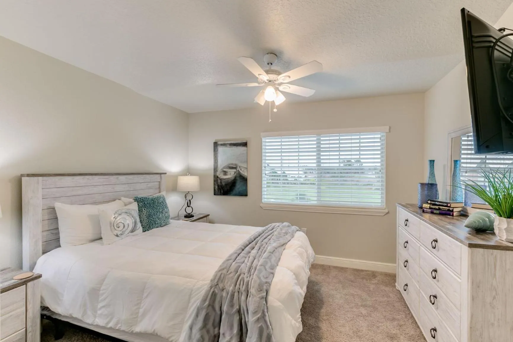 Bed in Dolphins Vacation Rental