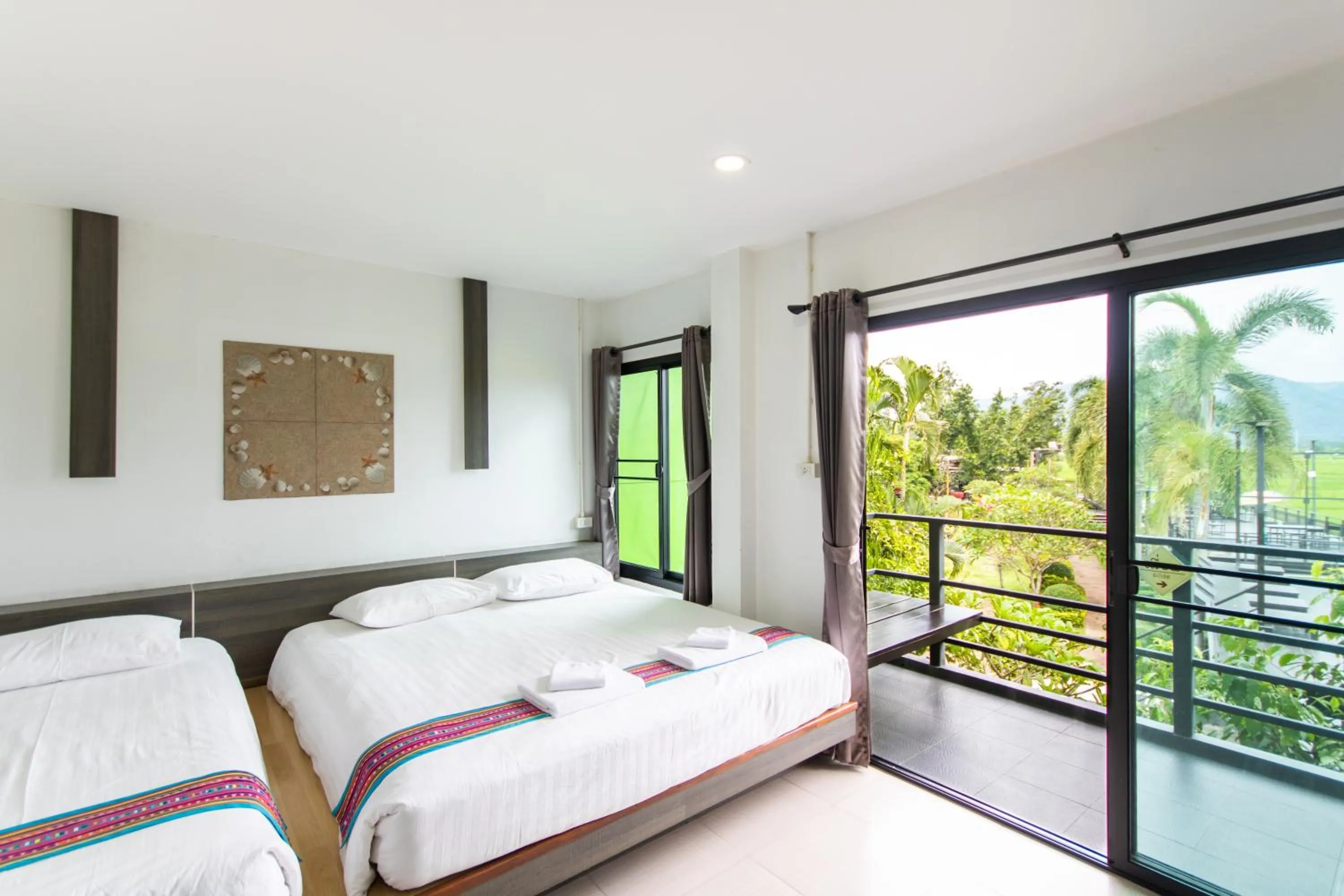 View (from property/room), Bed in Sangthong Resort at Chiang Klang