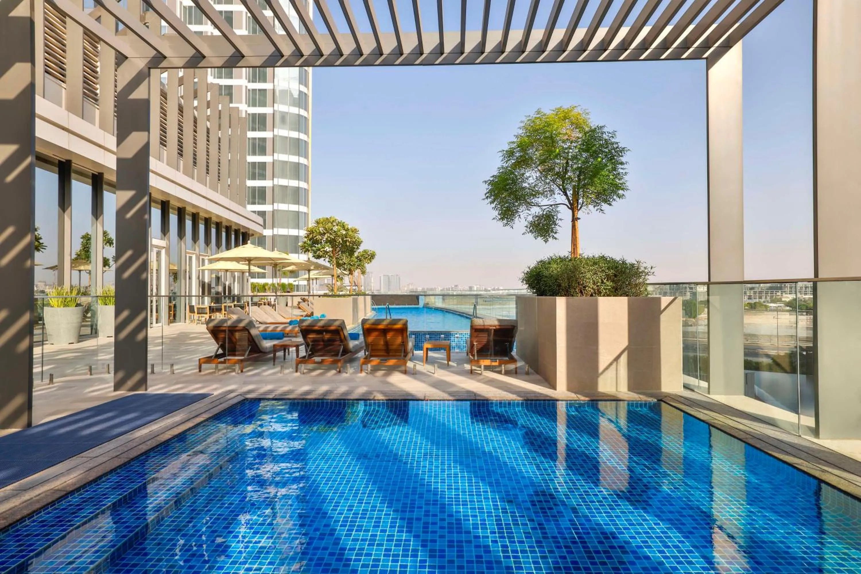Pool view in Embassy Suites By Hilton Dubai Business Bay