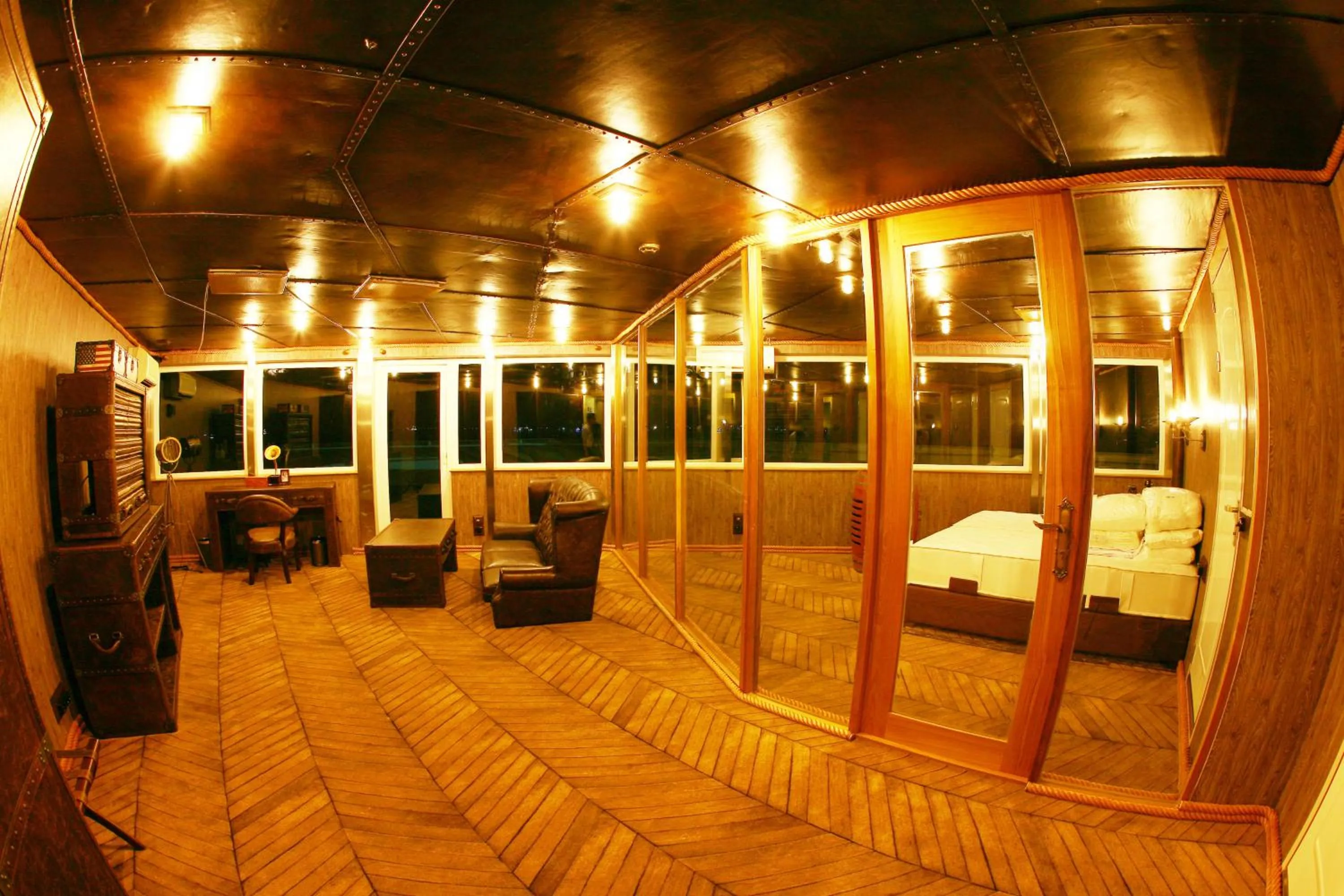 Seating area in Vintage Luxury Yacht Hotel