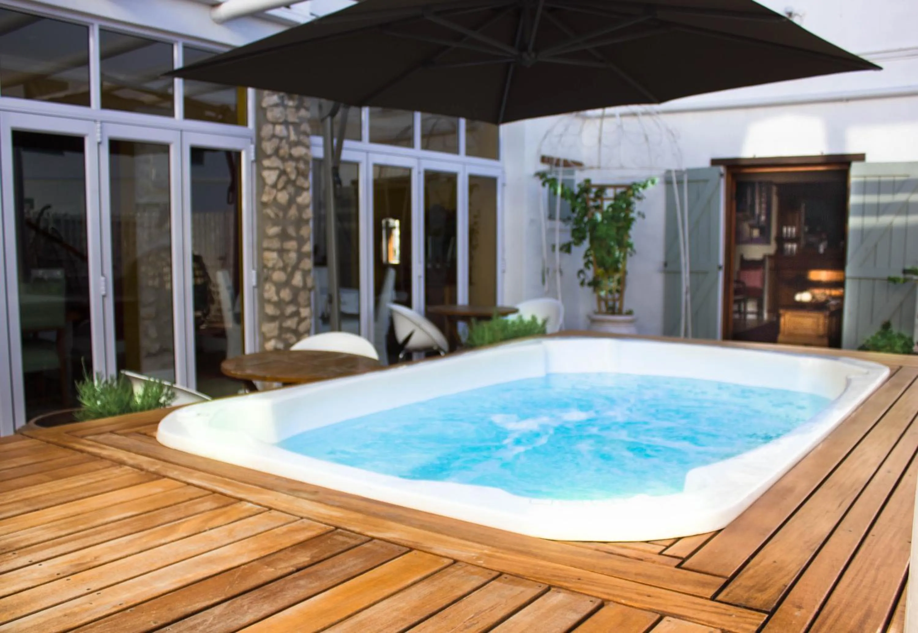 Pool view in Paternoster Manor