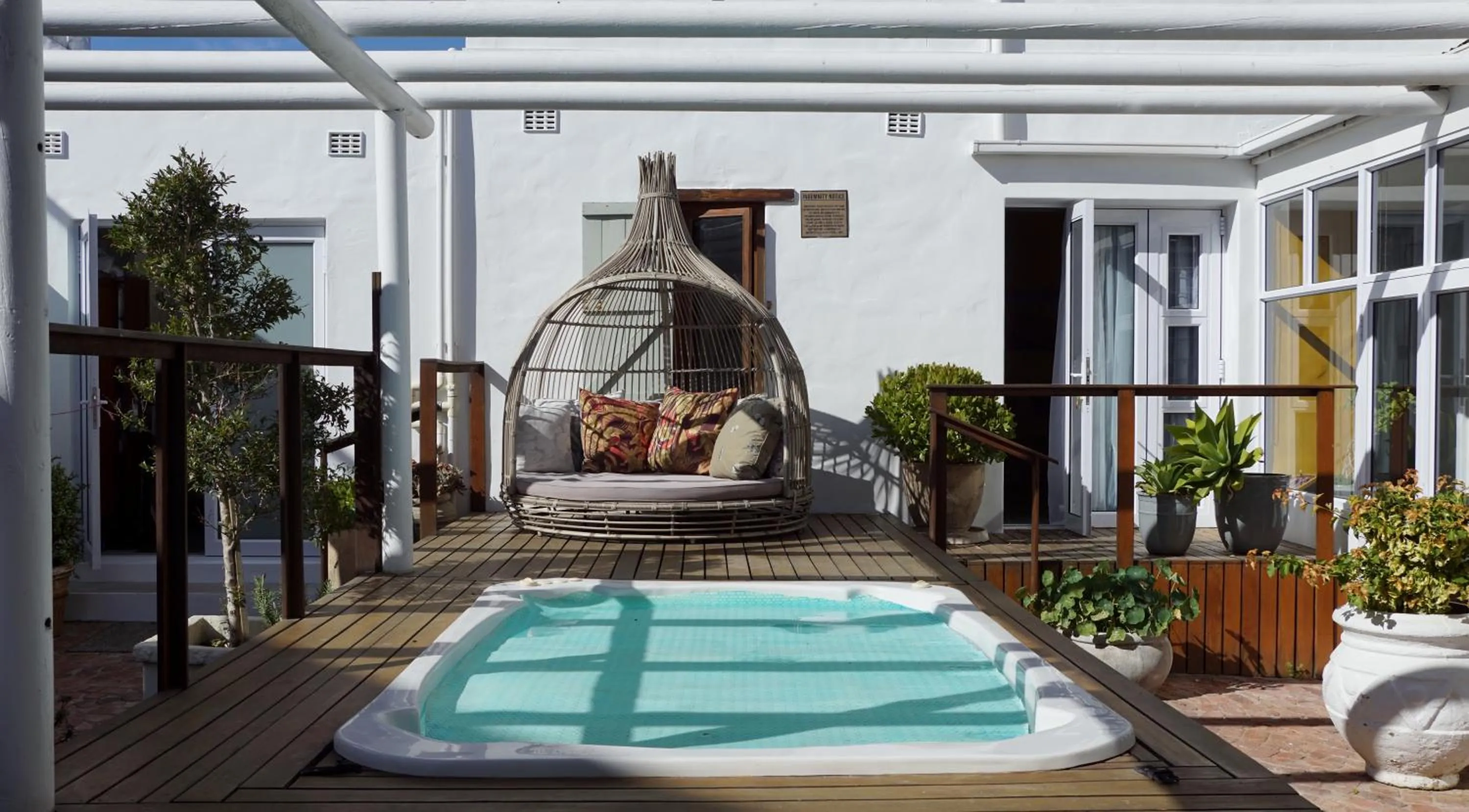 Pool view in Paternoster Manor