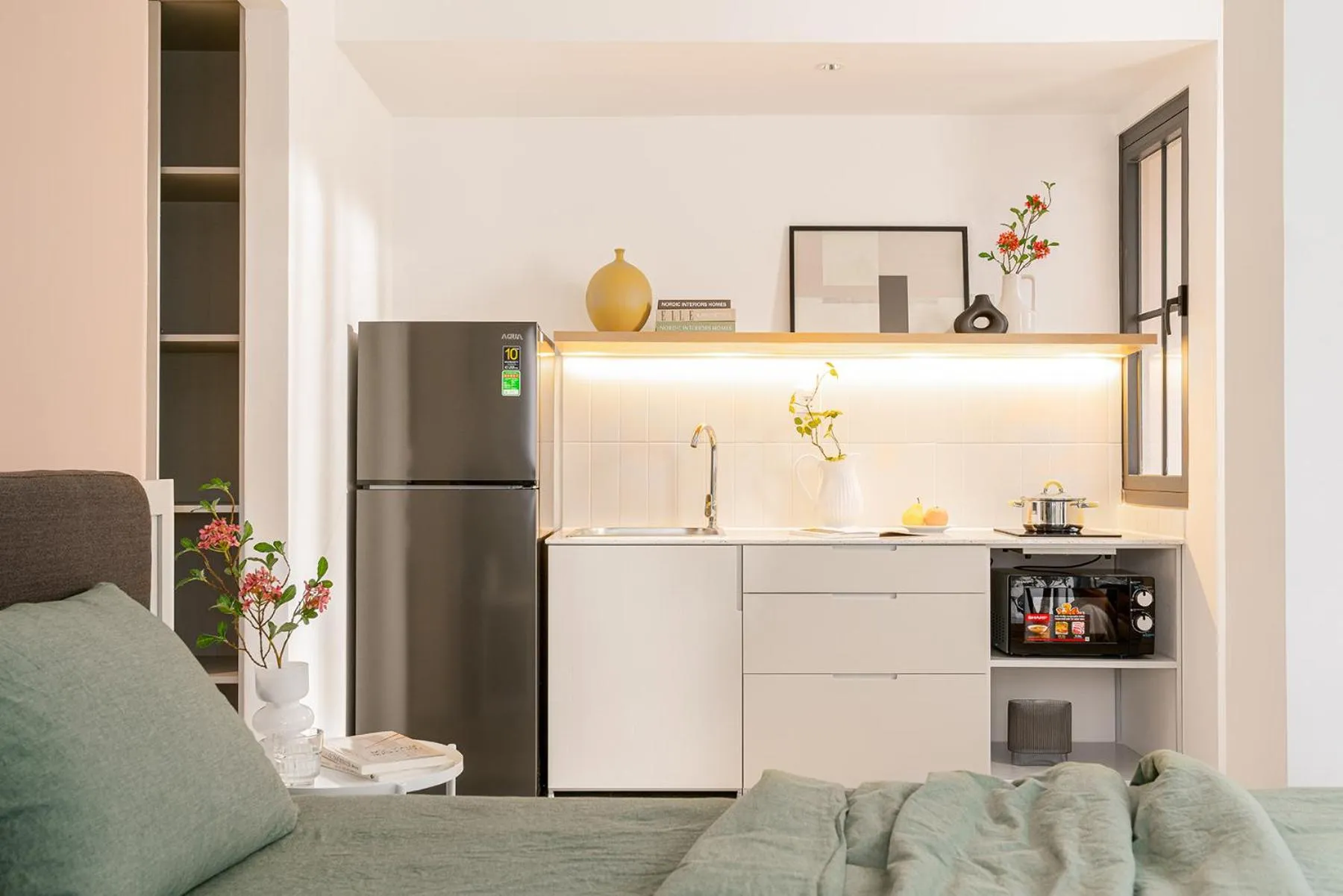 Kitchen or kitchenette in M Village Living Hoàng Văn Thụ