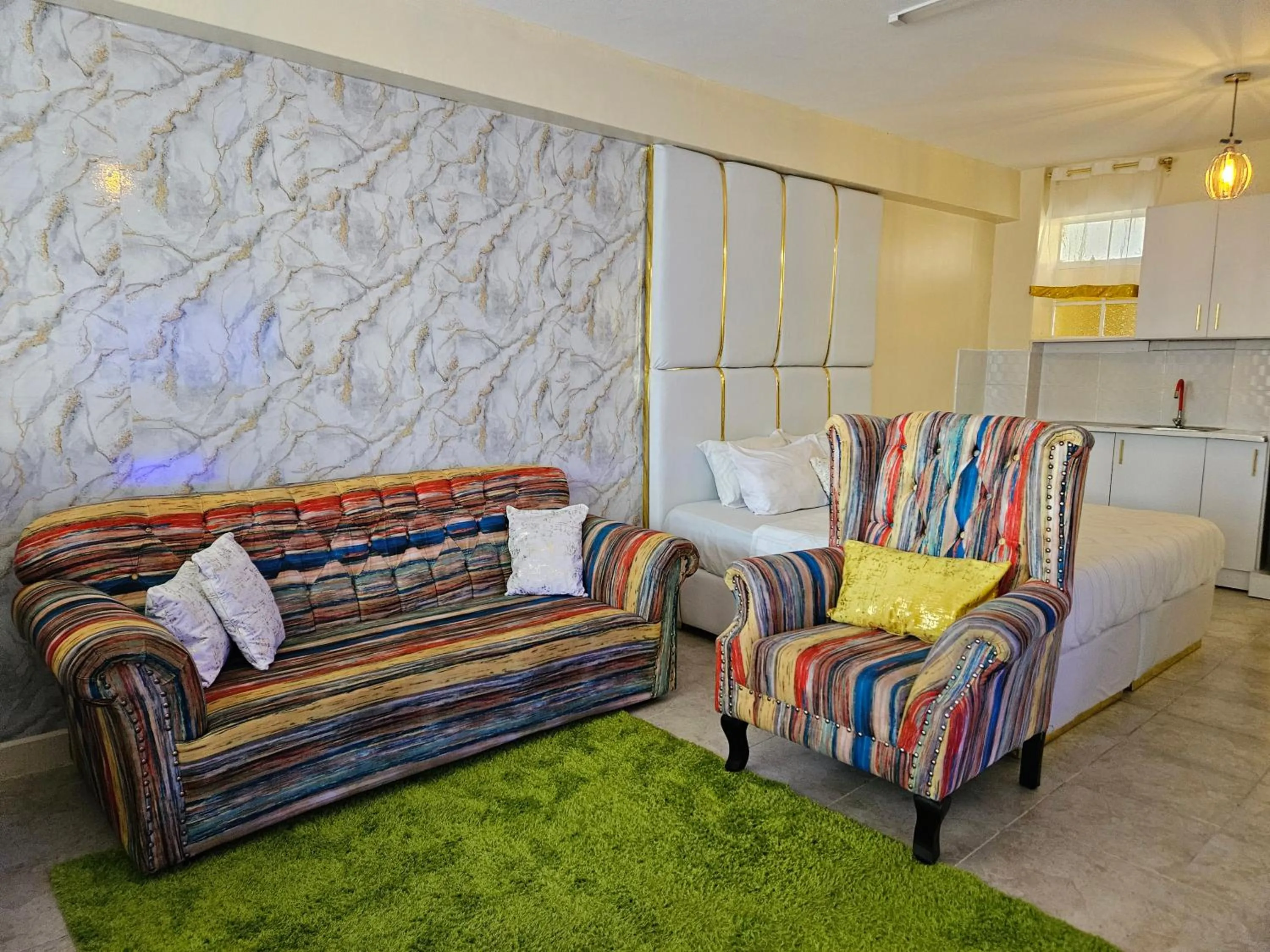 Living room in Airport Studio Apartments-JKIA