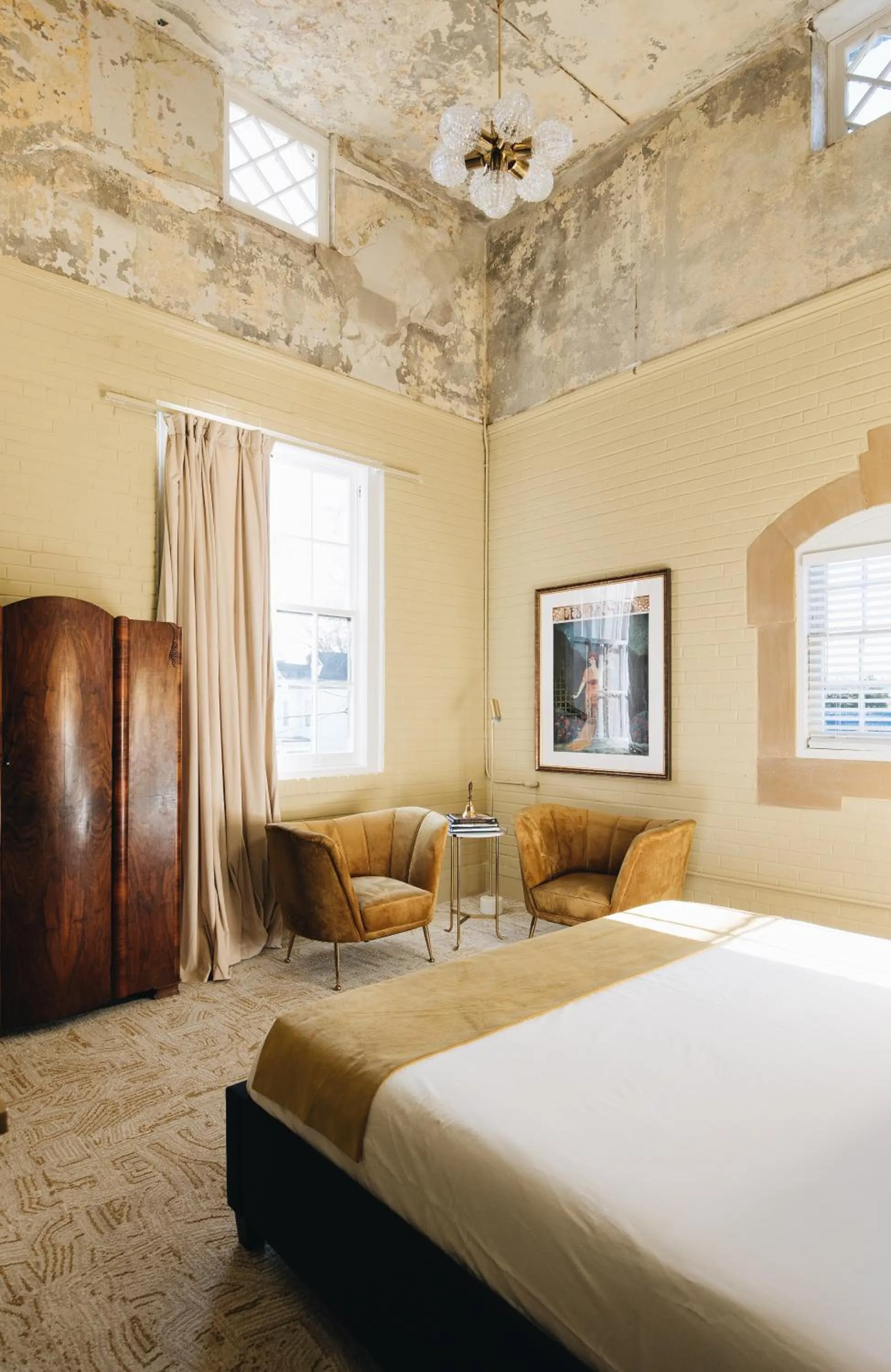 Bed in The Bellwether Hotel