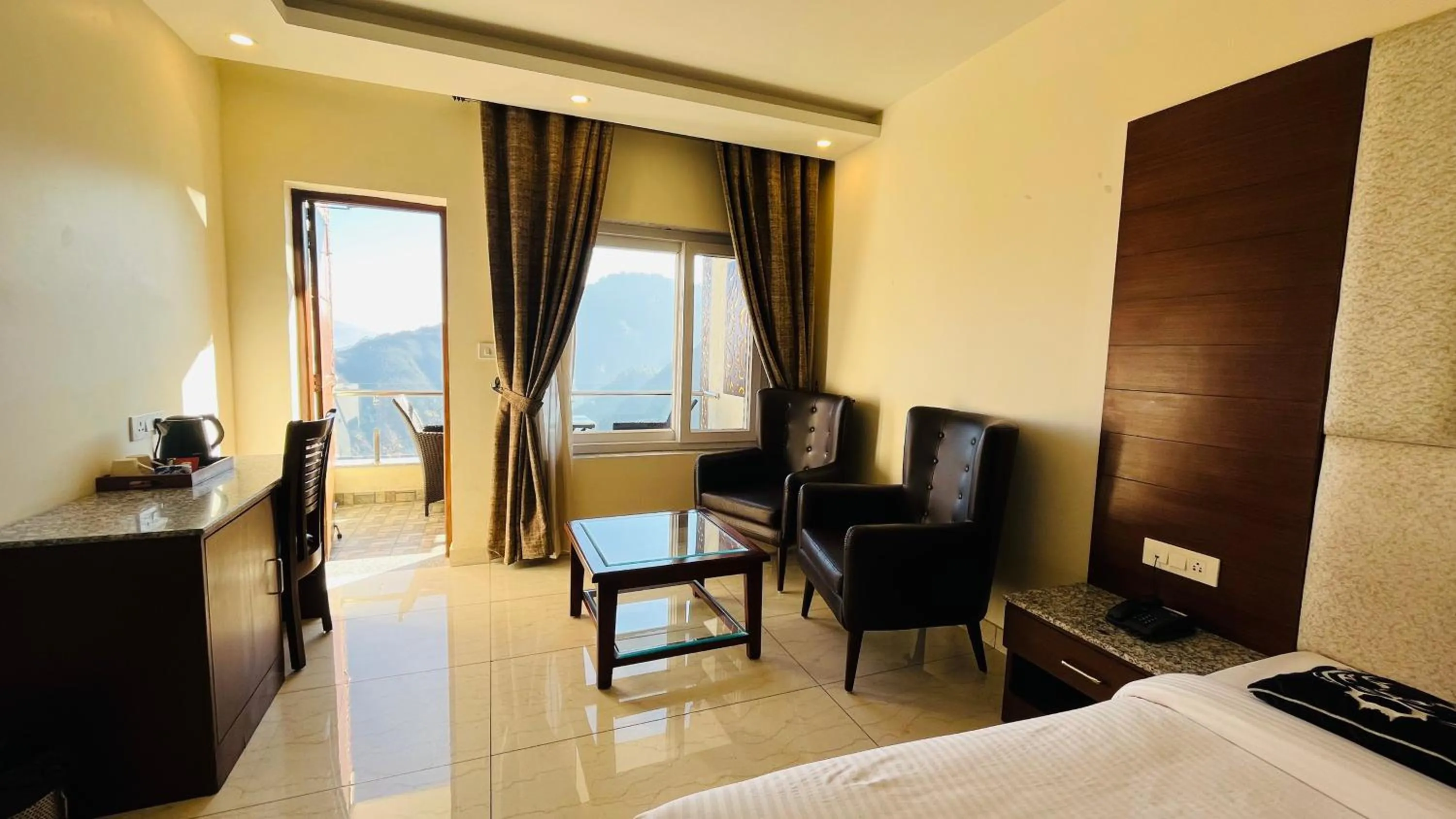 Seating area in Trideus Mountain Club & Resort, Mussoorie