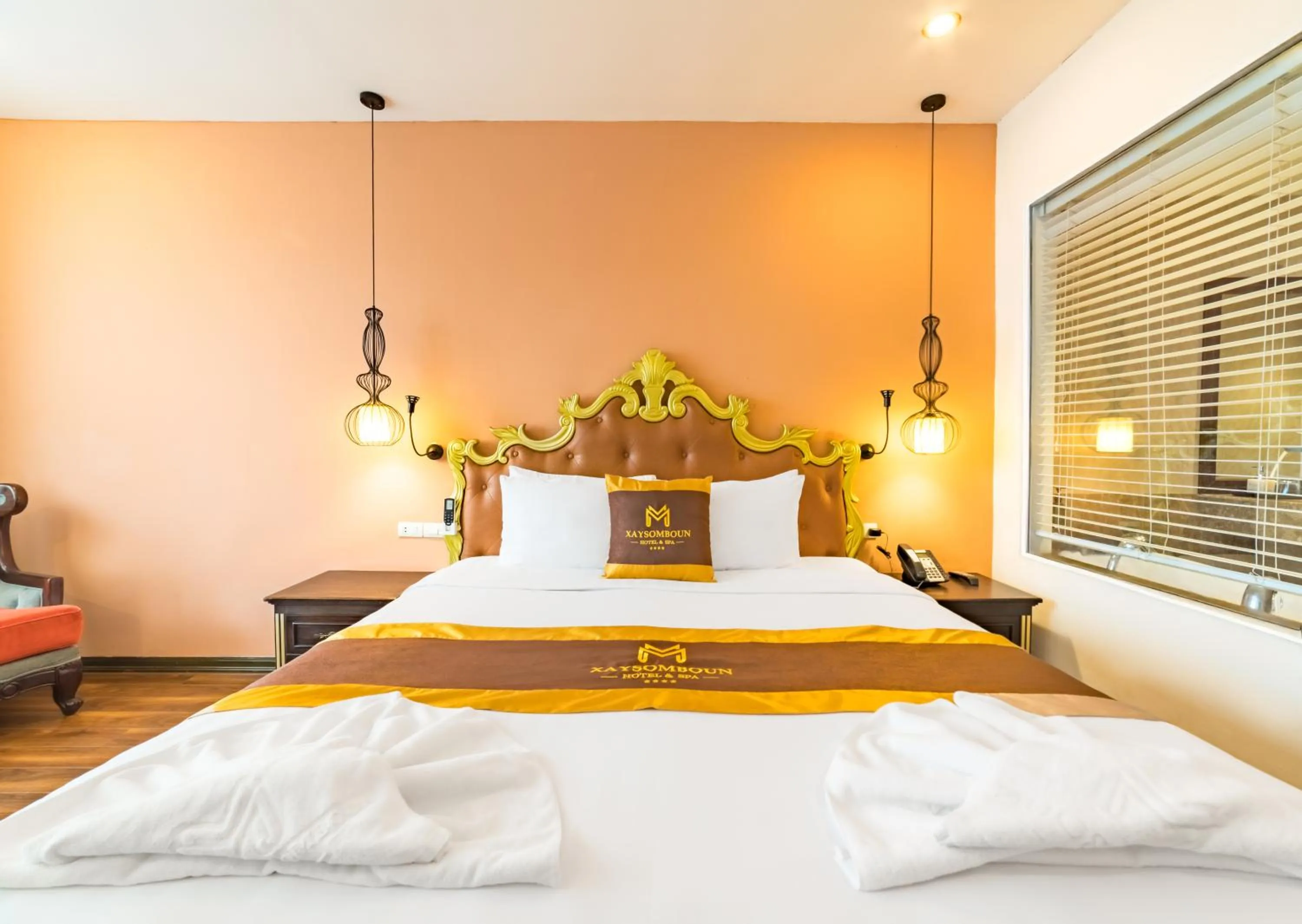 Bed in Xaysomboun Hotel & SPA