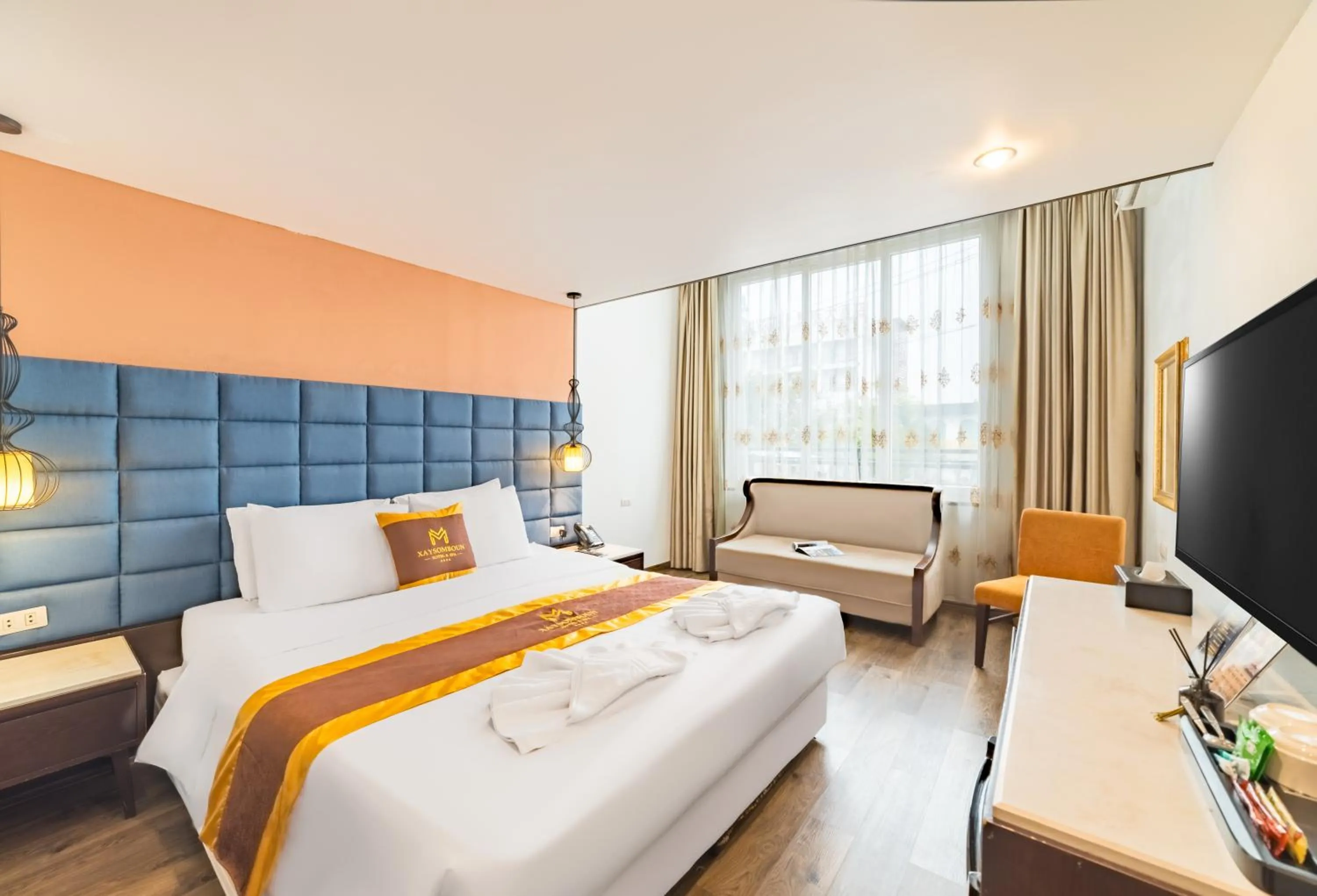 Bed in Xaysomboun Hotel & SPA