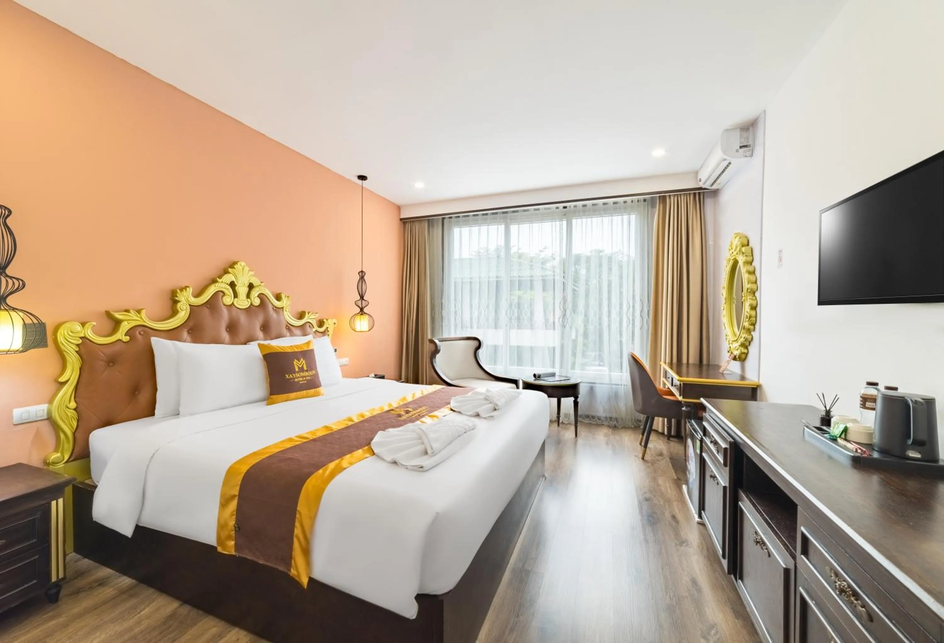 Bed in Xaysomboun Hotel & SPA