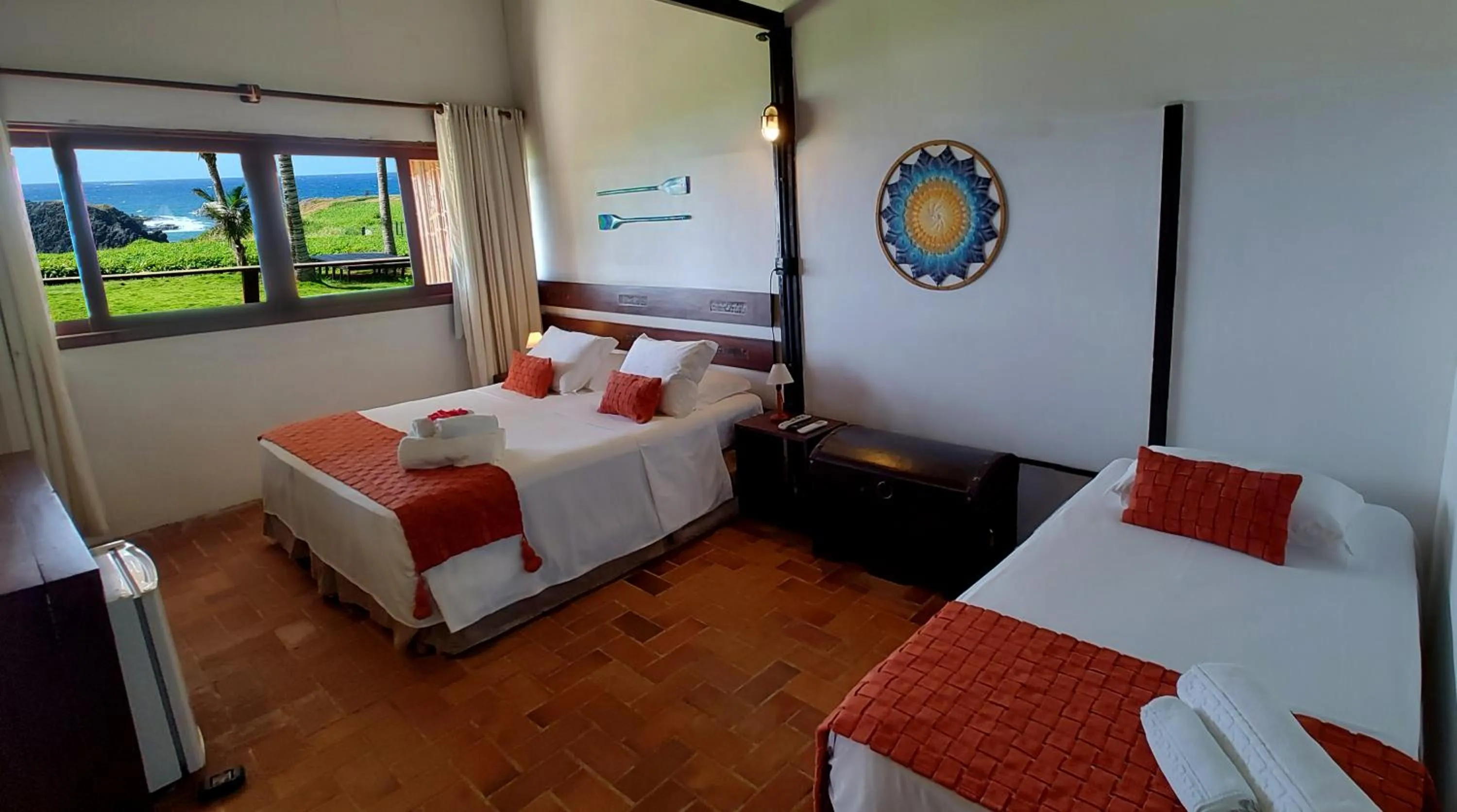 View (from property/room), Bed in Pousada Santú Noronha