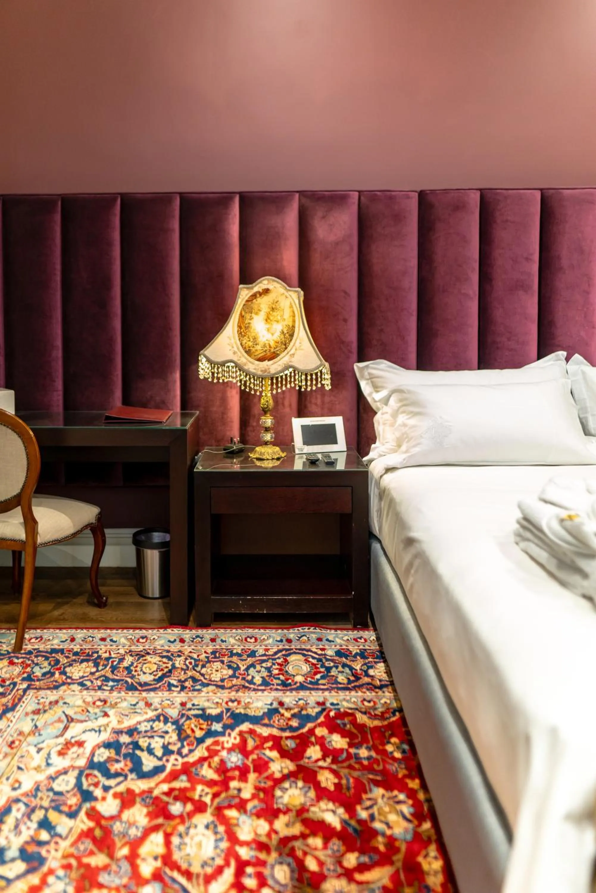 Decorative detail, Bed in The Monarch Hotel