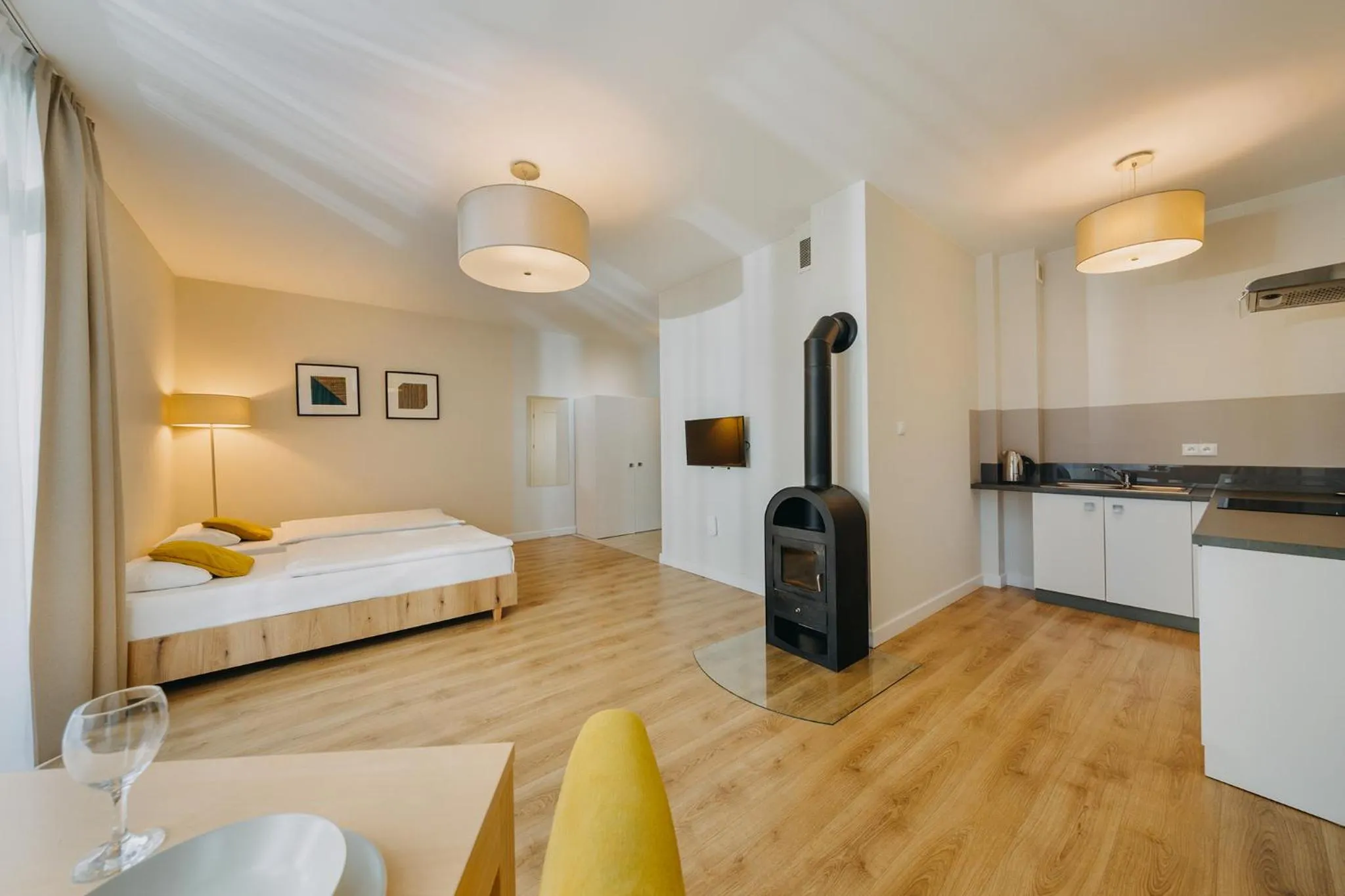 Living room, Bed in Osada Śnieżka koło Karpacza