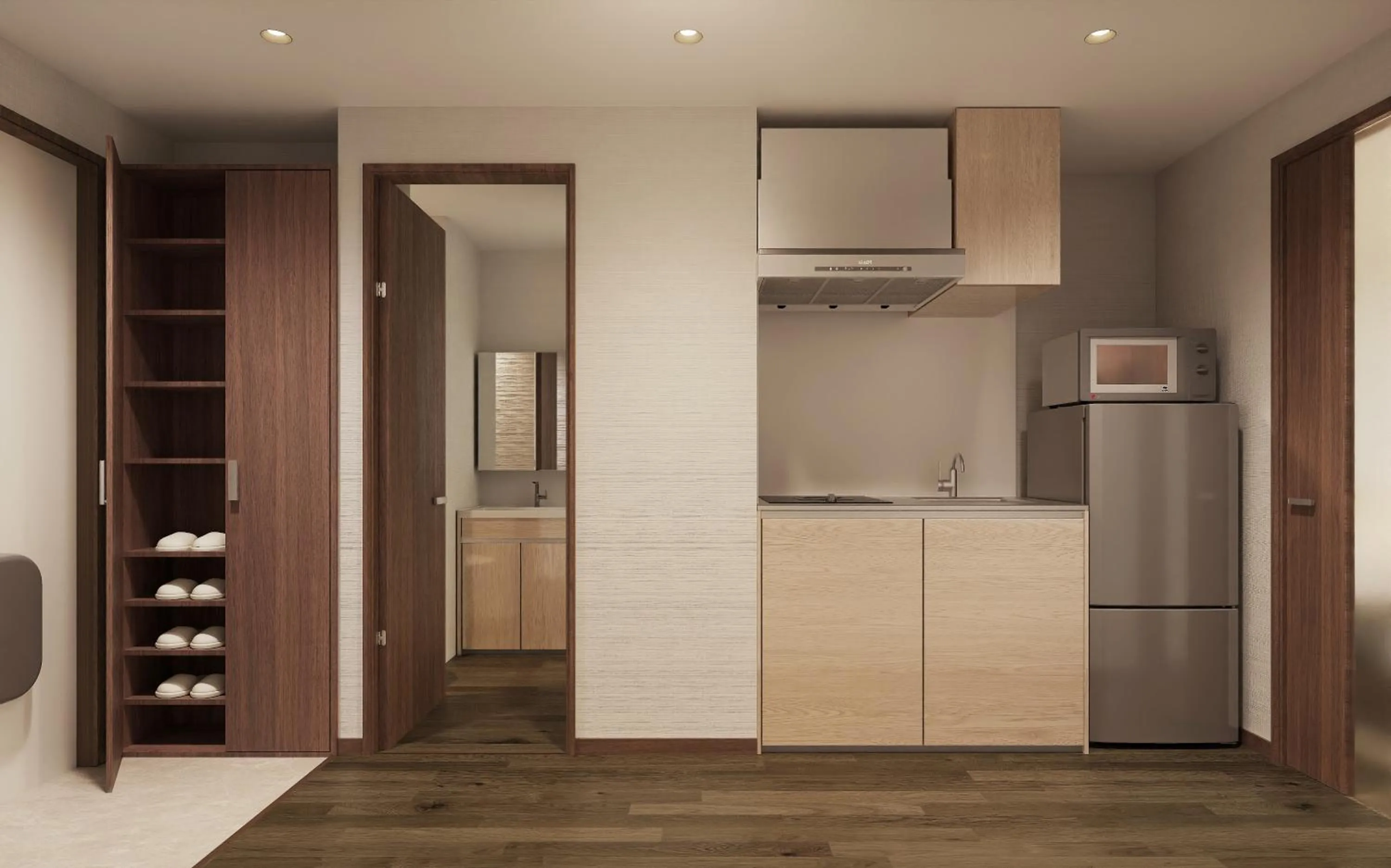 Kitchen or kitchenette in The Premium Namba Minami ザ・プレミアム難波南 - Self Check-In Only